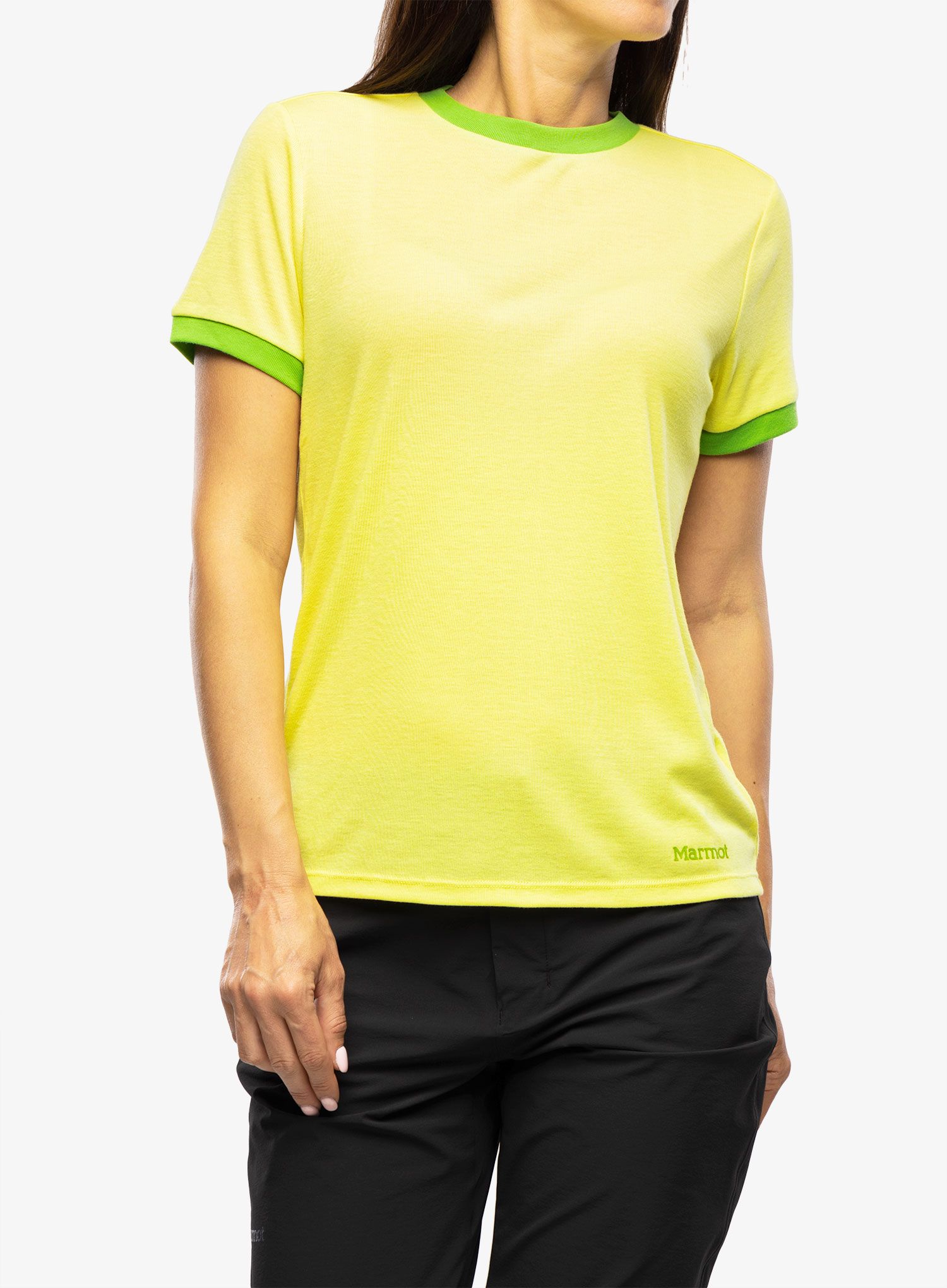 Dámské rychleschnoucí triko Marmot Switchback SS - light yellow/kiwi