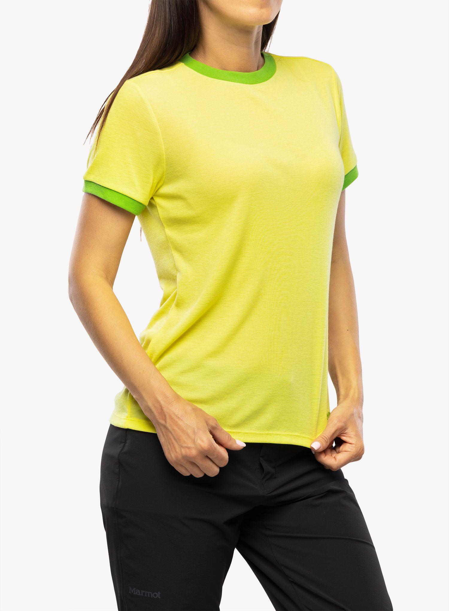 Dámské rychleschnoucí triko Marmot Switchback SS - light yellow/kiwi