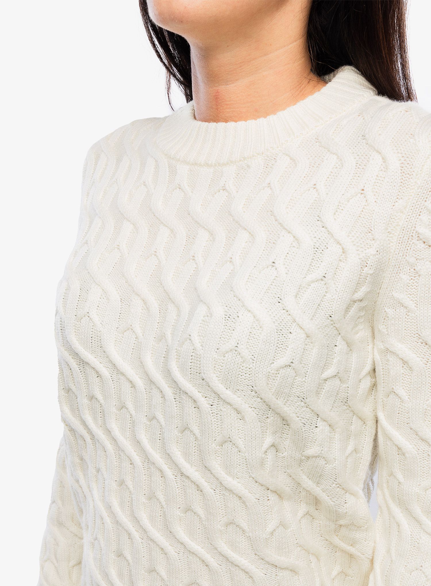 Dámský svetr Icebreaker Merino Cable Knit Crewe Sweater - undyed