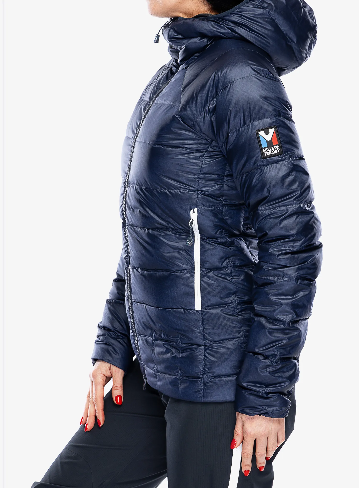 Dámská péřová bunda Millet Trilogy Icon Down Hooded - saphir