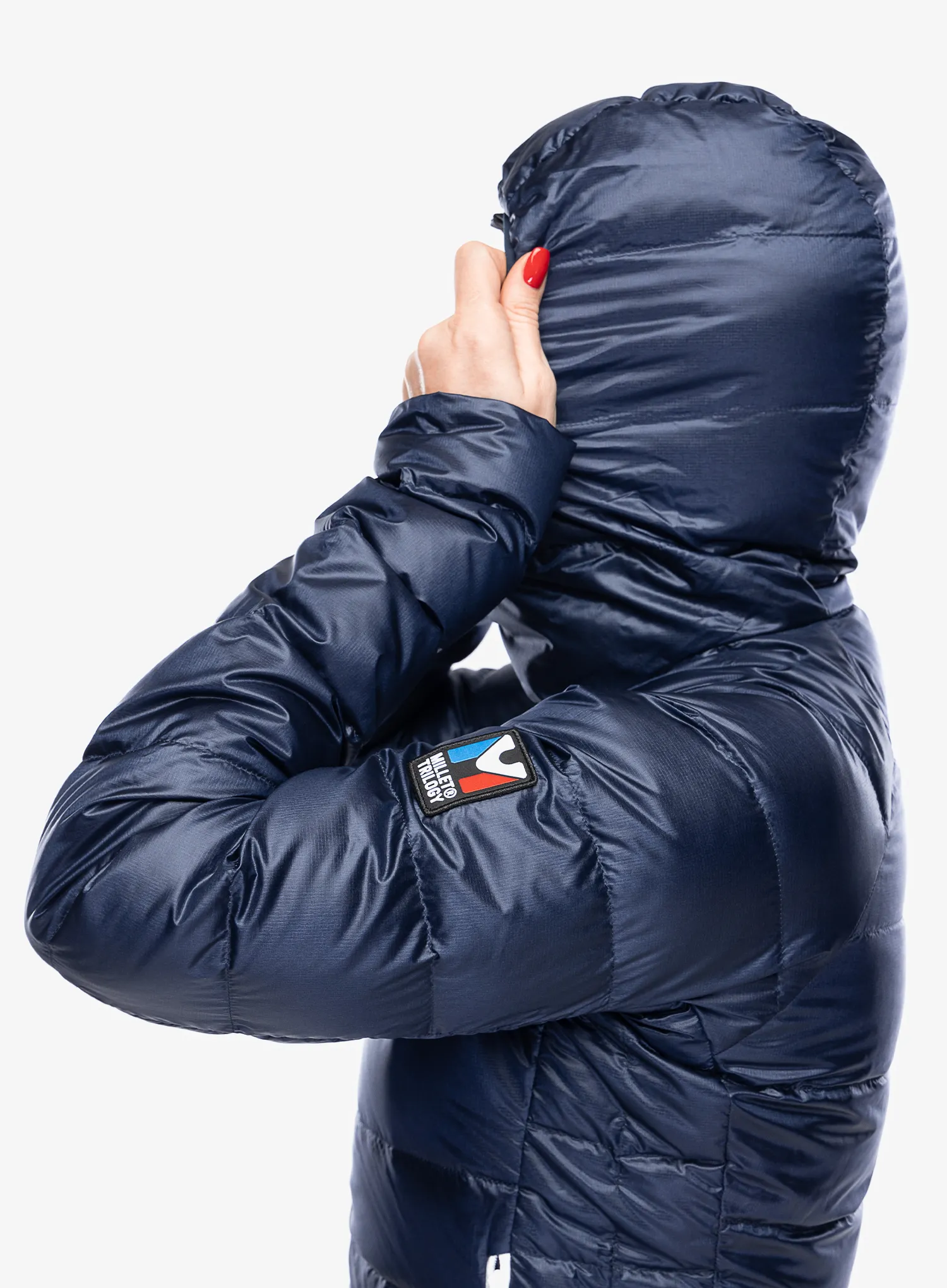 Dámská péřová bunda Millet Trilogy Icon Down Hooded - saphir
