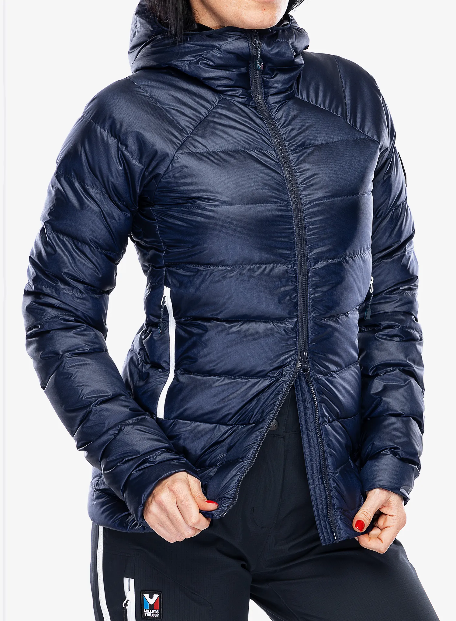 Dámská péřová bunda Millet Trilogy Icon Down Hooded - saphir