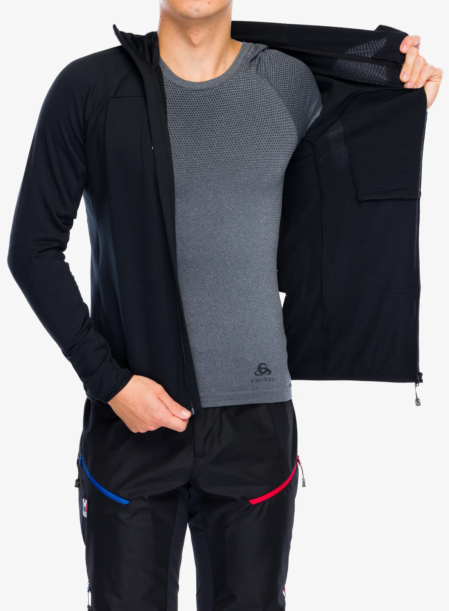 Fleece mikina Millet Trilogy Light Grid Hoodie - black