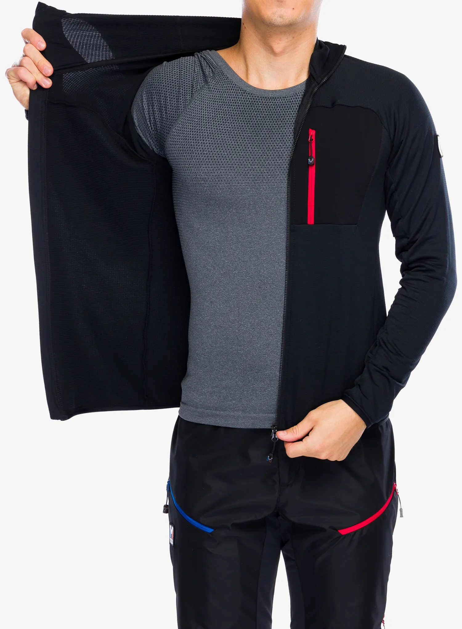 Fleece mikina Millet Trilogy Light Grid Hoodie - black