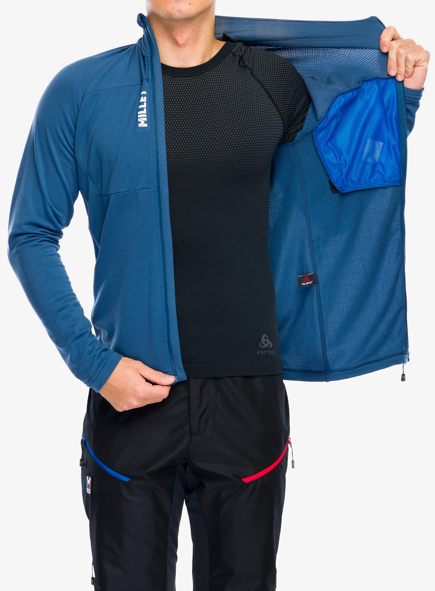 Fleece mikina Millet Trilogy Light Grid Jacket - dark denim