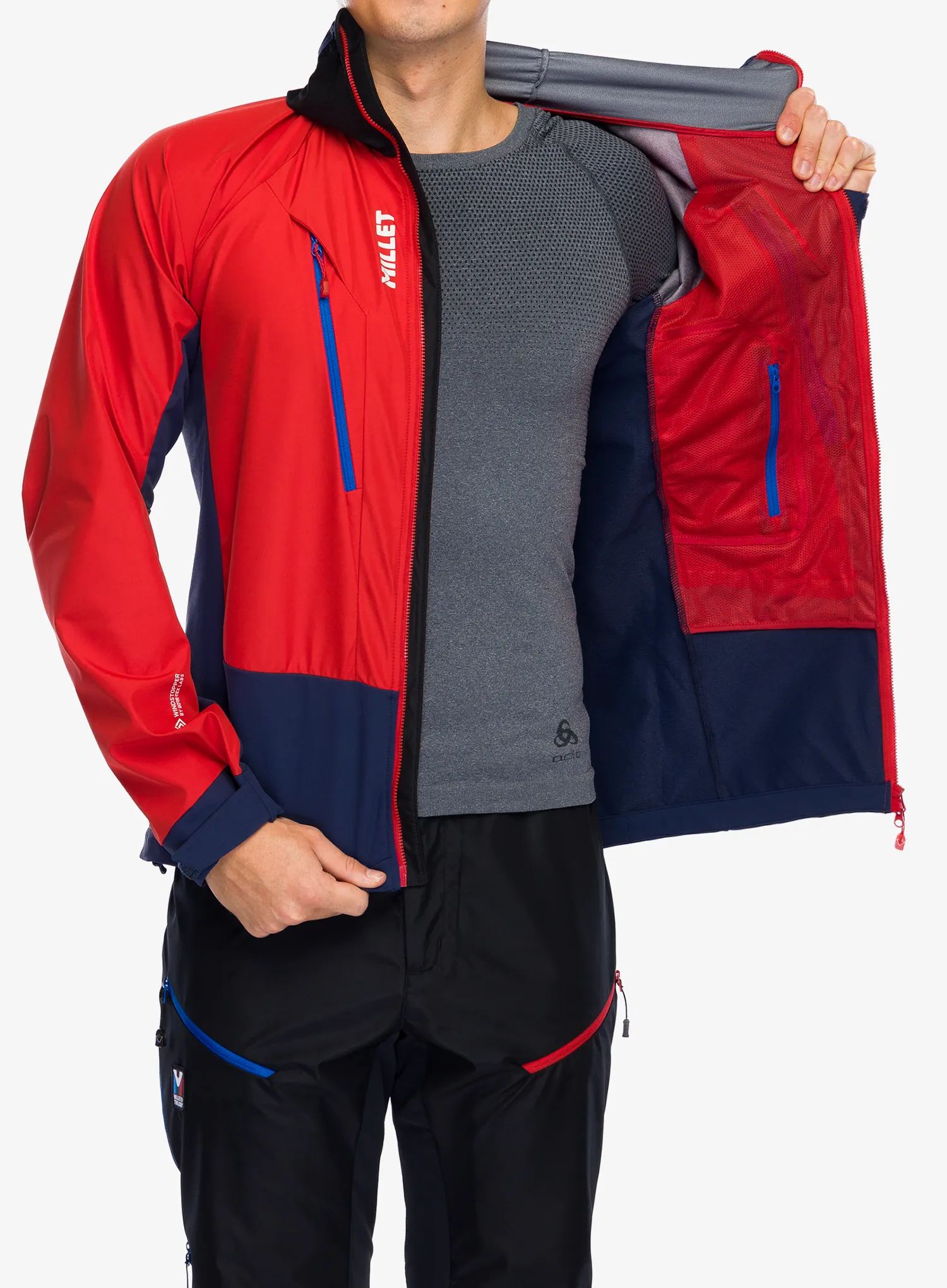 Softshellová bunda pánská Millet Trilogy V Icon INFINIUM Jacket - saphir/rouge