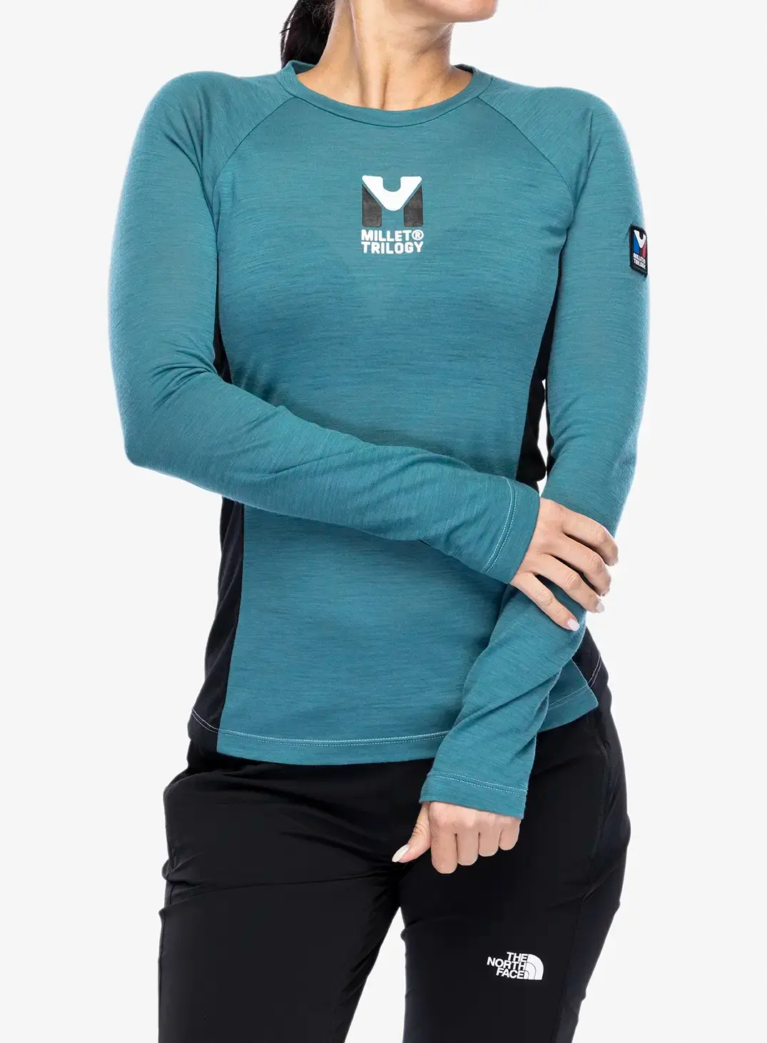 Dámské triko s dlouhým rukávem Millet Trilogy Wool TS LS -  hydro/black