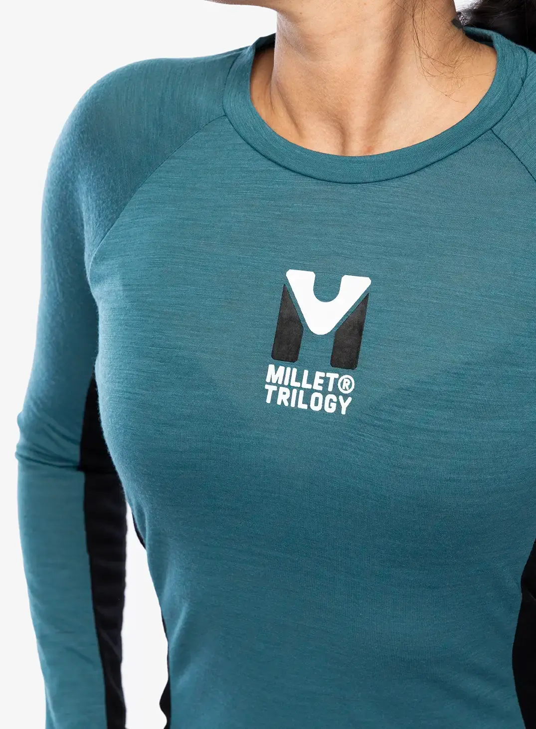 Dámské triko s dlouhým rukávem Millet Trilogy Wool TS LS -  hydro/black