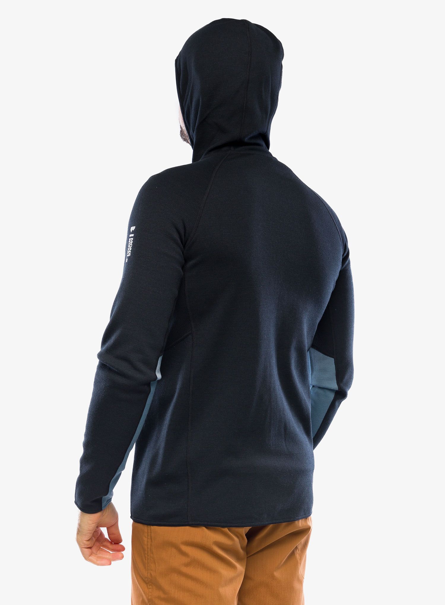 Fleece mikina Mons Royale Approach Merino Shift Fleece Hood - blue slate/black