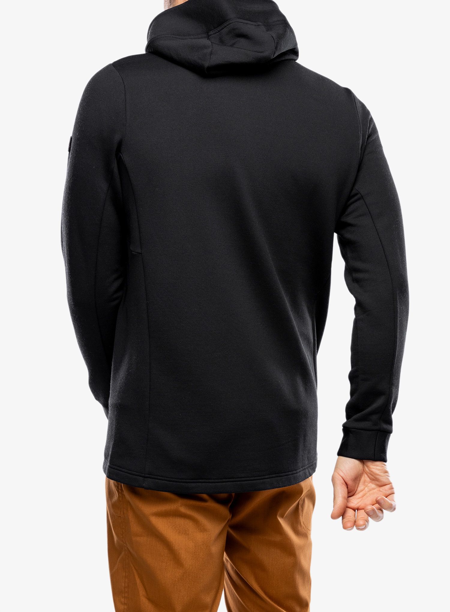 Fleece mikina Mons Royale Arcadia Merino Fleece Hoody - black