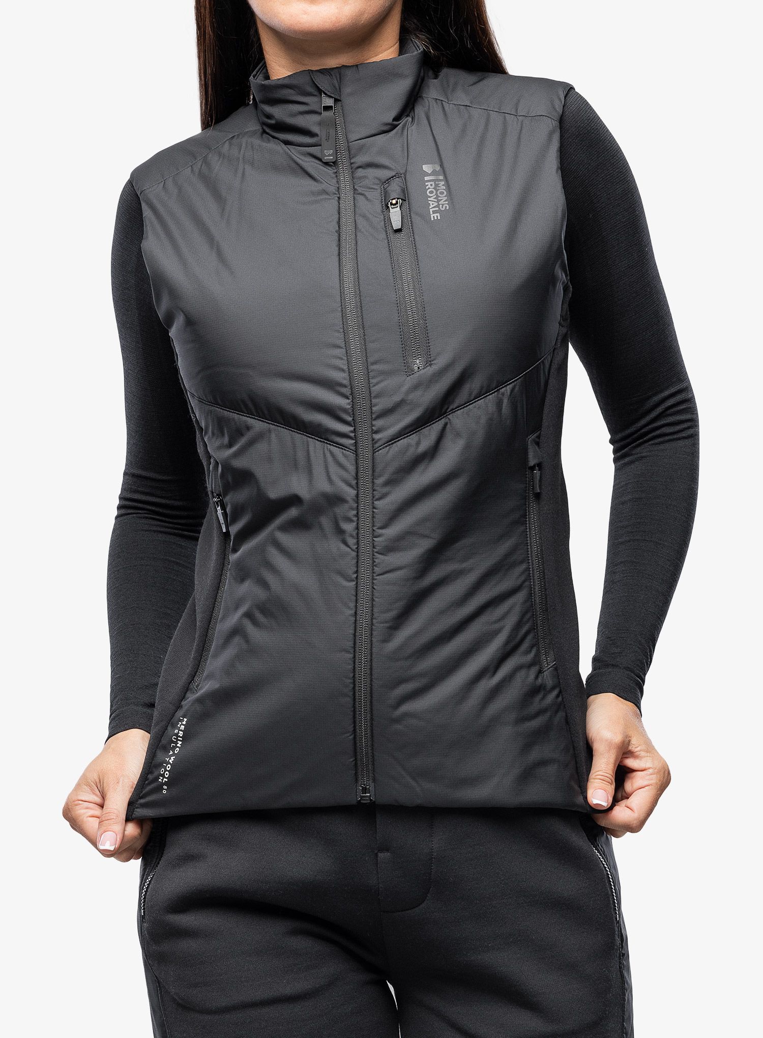 Vesta dámská Mons Royale Arete Wool Insulation Vest - black