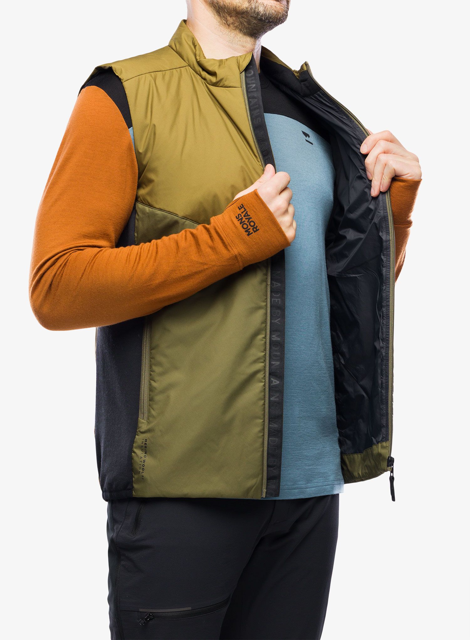 Zateplená vesta Mons Royale Arete Wool Insulation Vest - forest floor