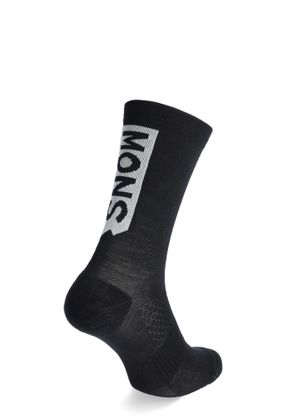 Cyklistické ponožky Mons Royale Atlas Crew Sock - black/vert ridge