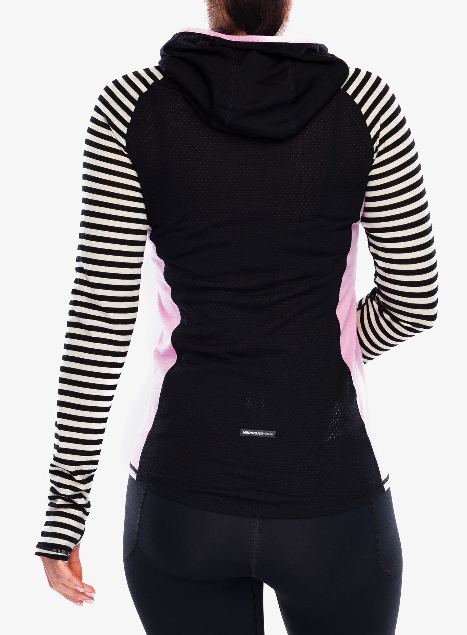 Dámská funkční mikina Mons Royale Bella Tech Hood - pink stripe