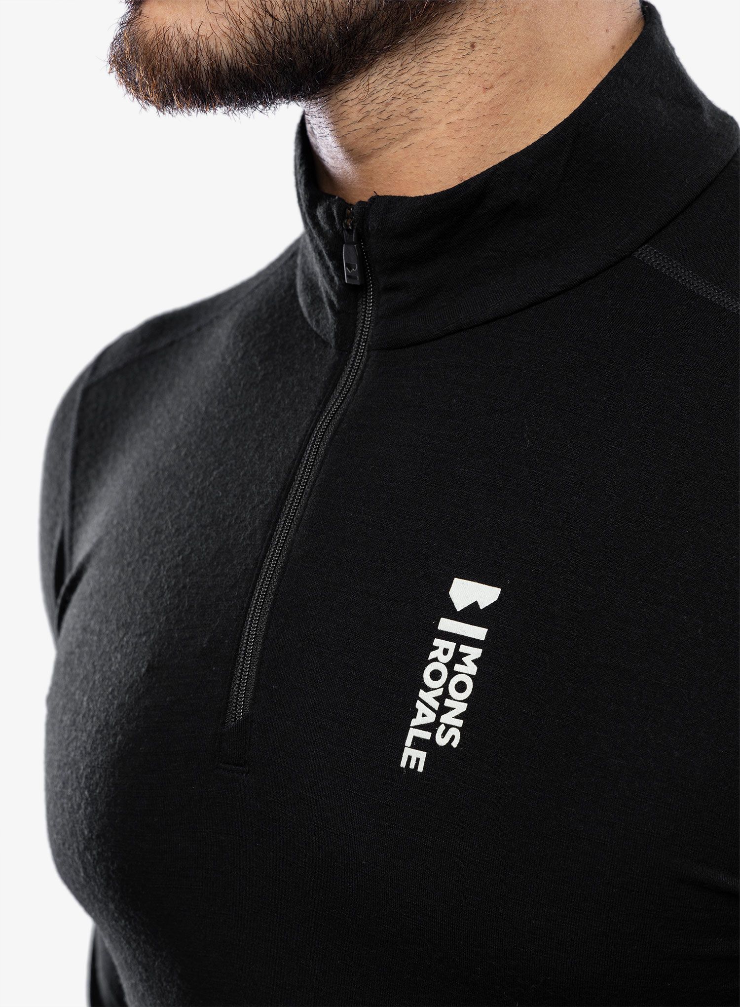 Funkční mikina Mons Royale Cascade 1/4 Zip - black