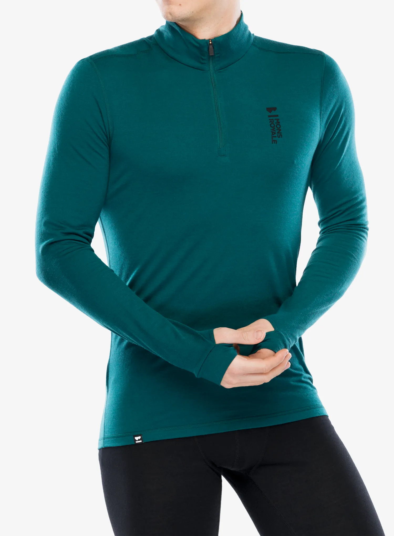 Funkční mikina Mons Royale Cascade 1/4 Zip - evergreen