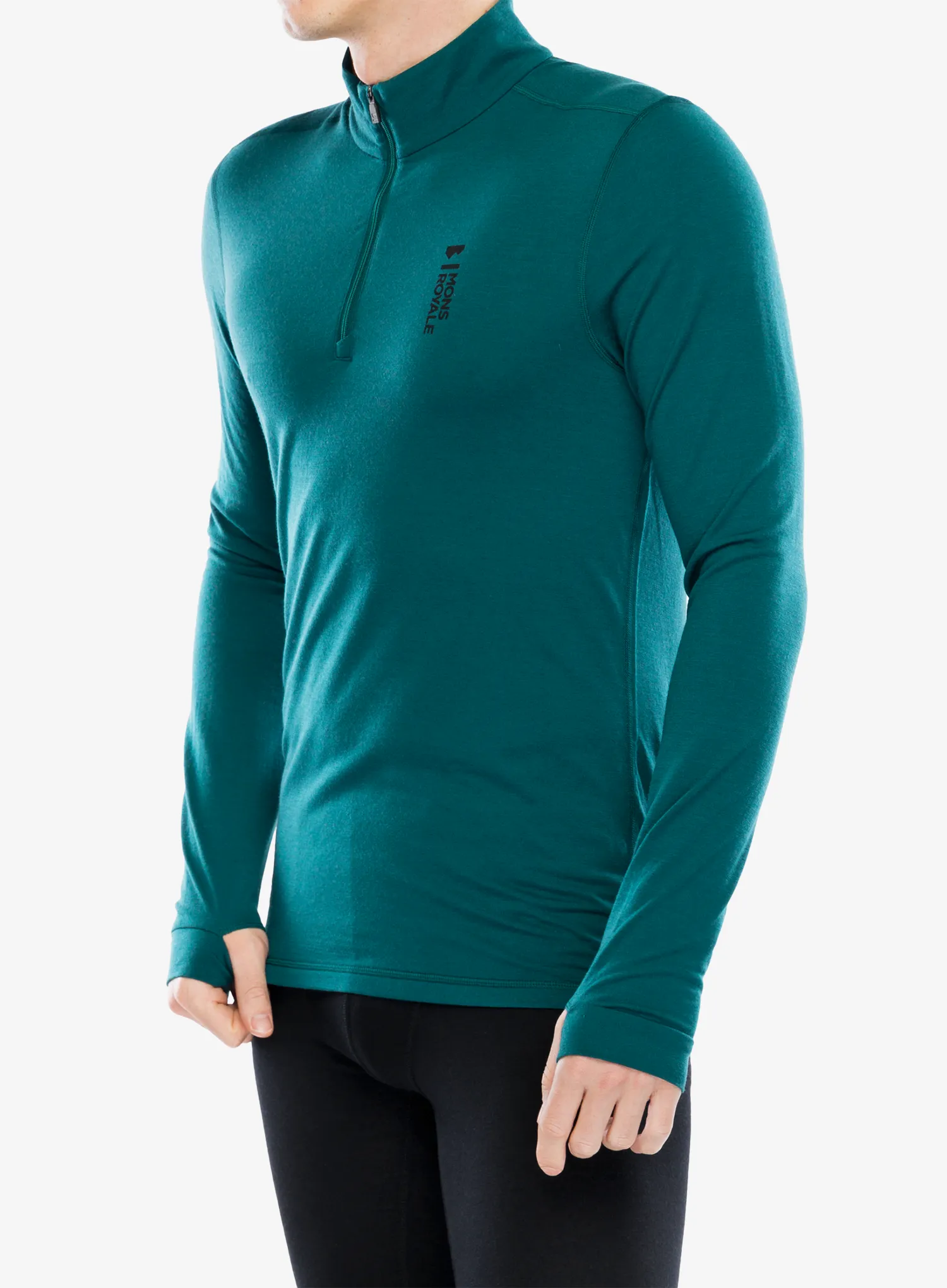 Funkční mikina Mons Royale Cascade 1/4 Zip - evergreen