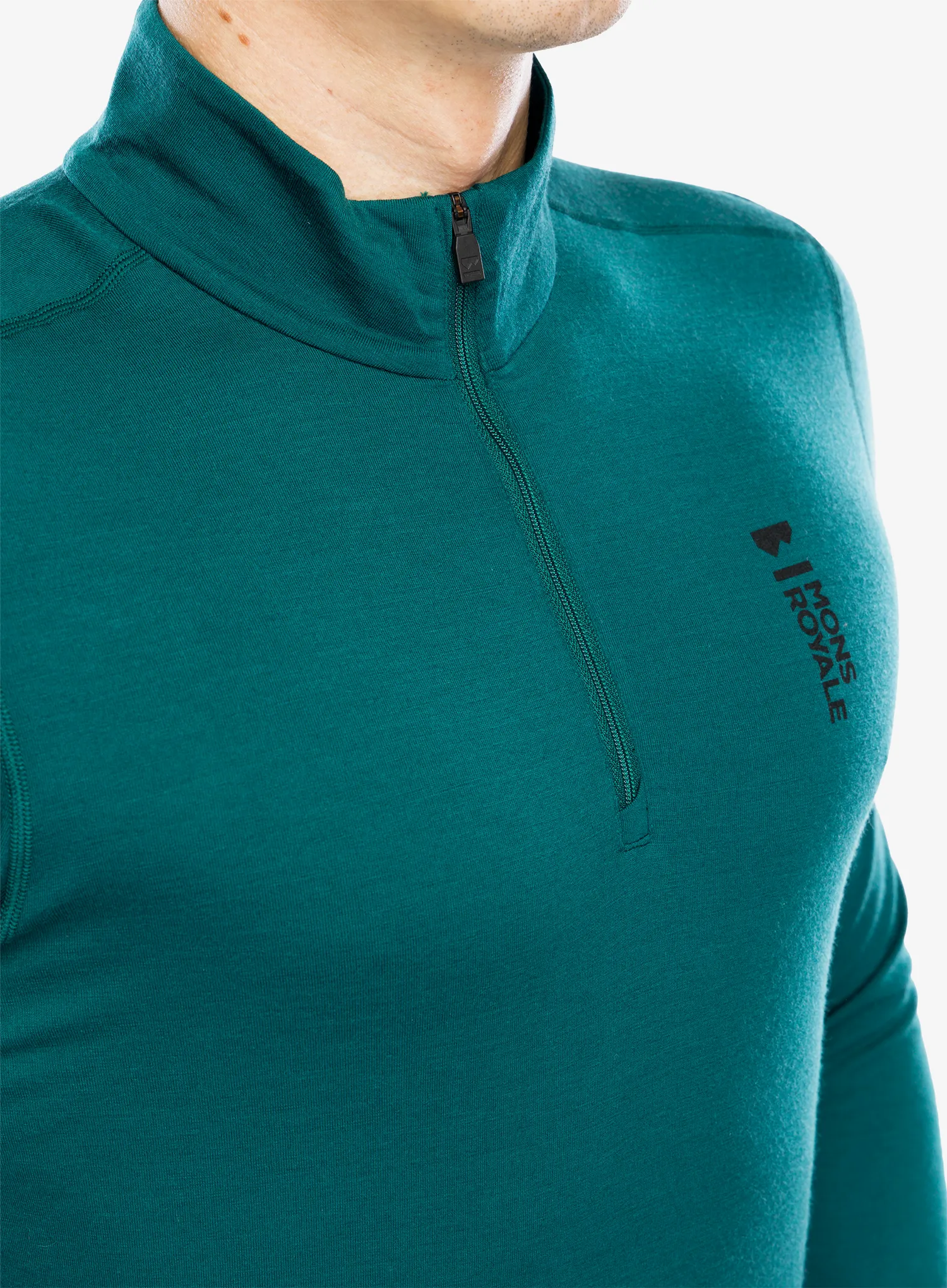 Funkční mikina Mons Royale Cascade 1/4 Zip - evergreen