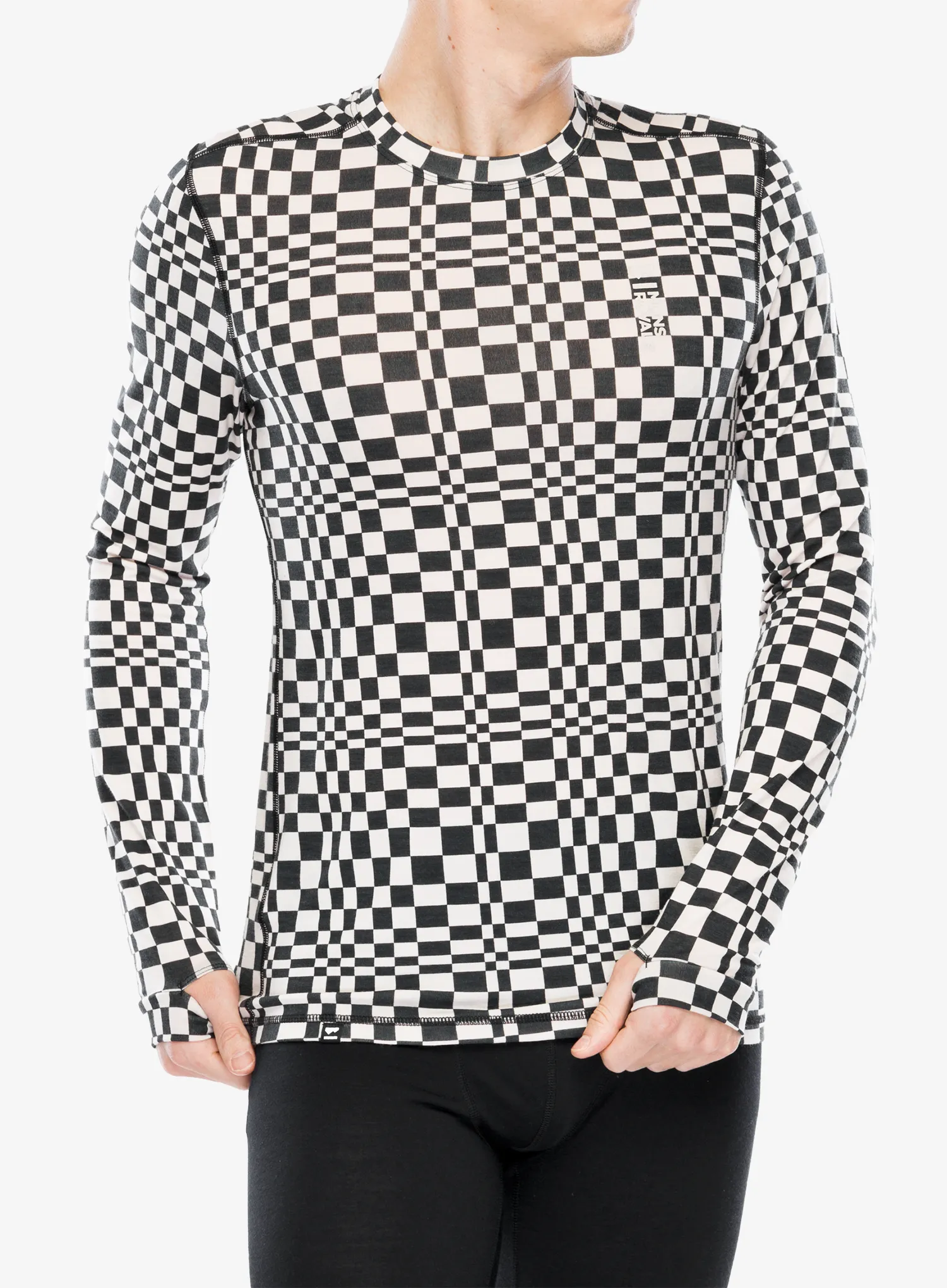 Funkční mikina Mons Royale Cascade Merino Flex 200 LS - checkers