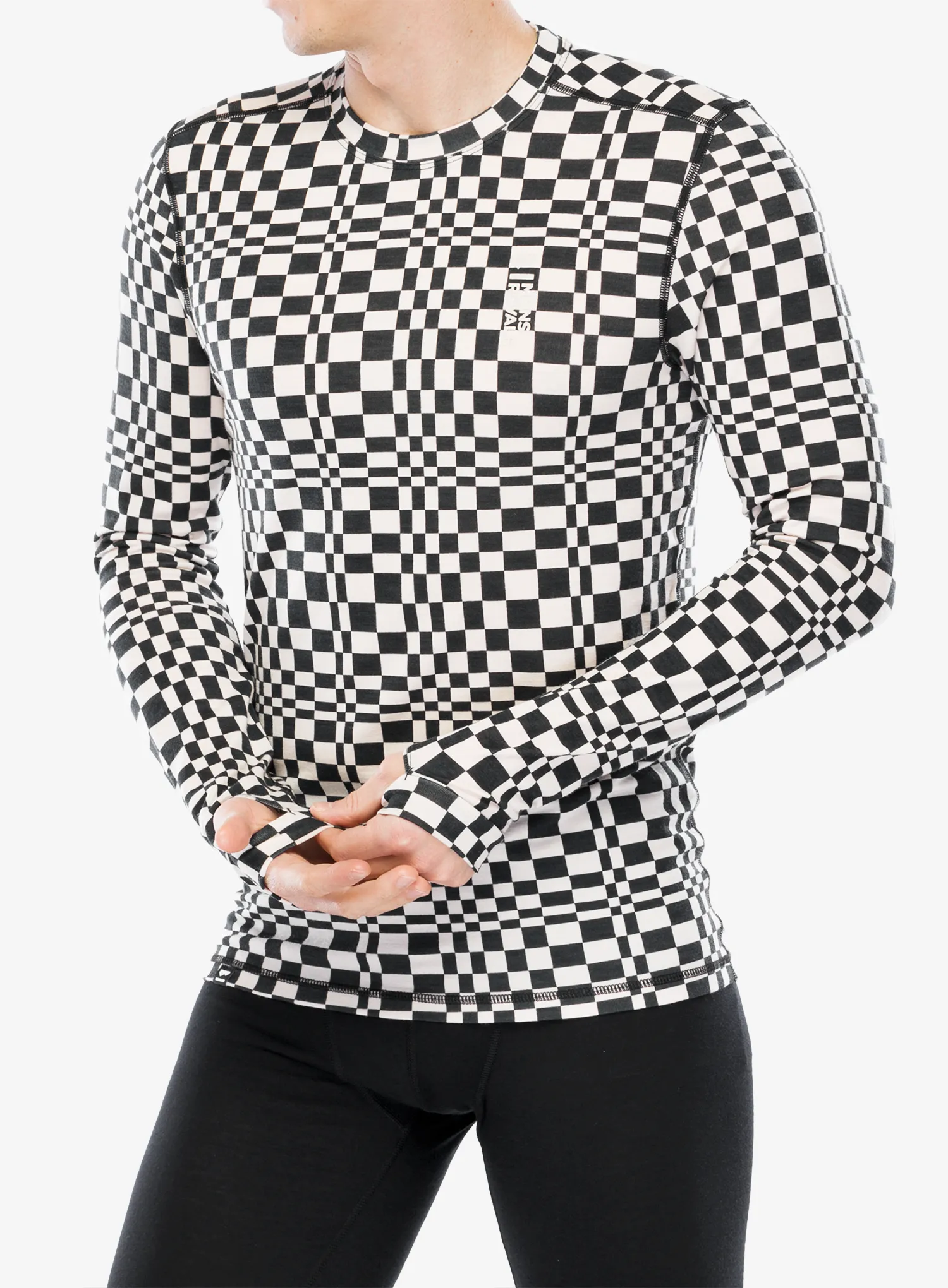 Funkční mikina Mons Royale Cascade Merino Flex 200 LS - checkers