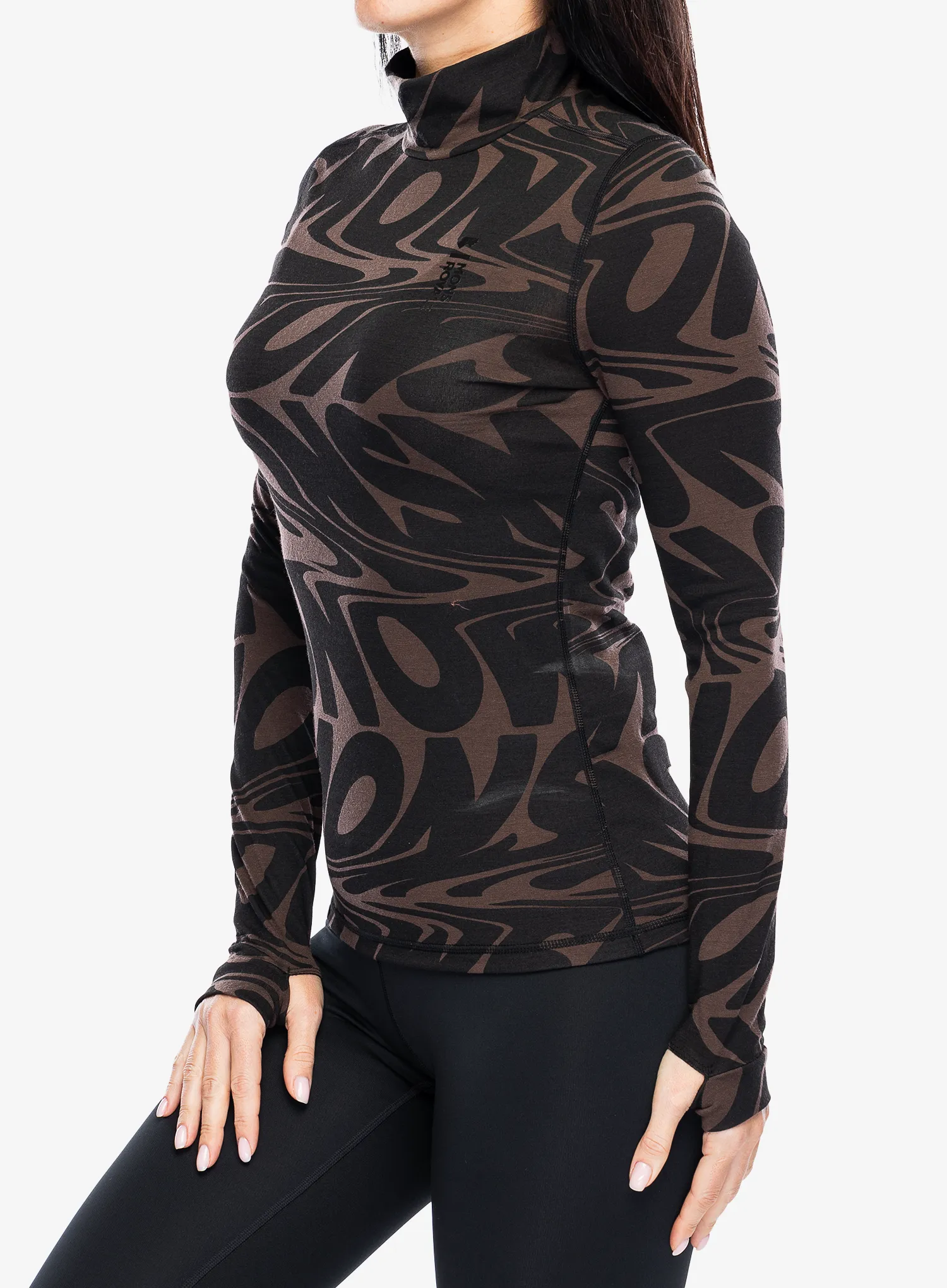 Dámská funkční mikina Mons Royale Cascade Merino Flex 200 Mock Neck LS - cedar