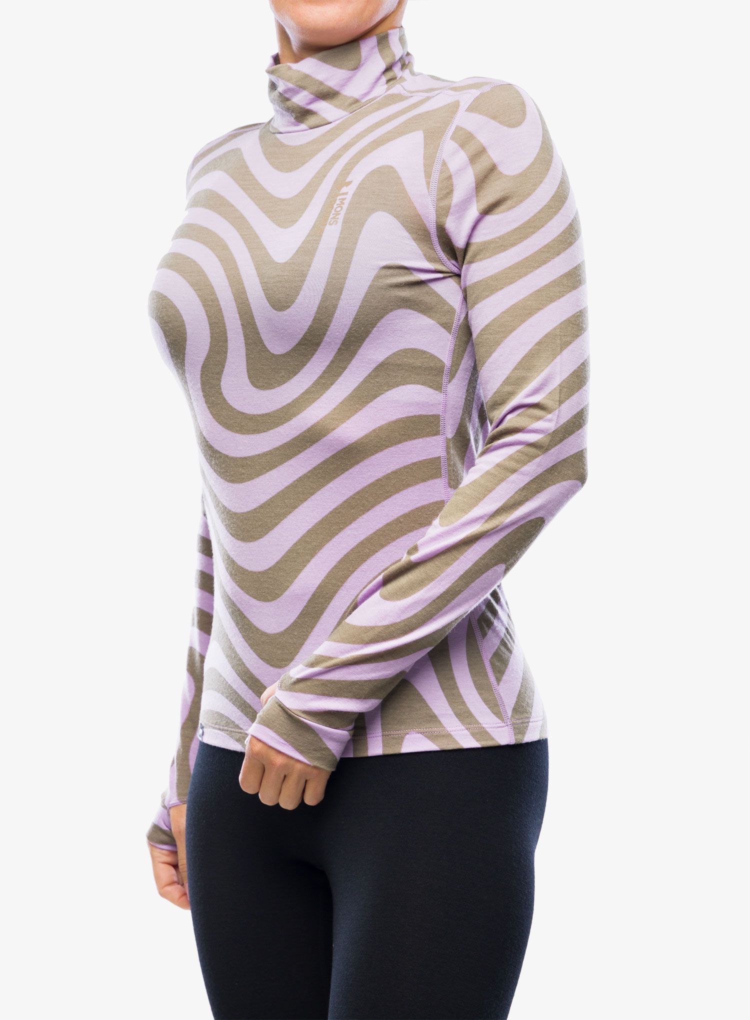 Dámská funkční mikina Mons Royale Cascade Mock Neck LS - blazing trails