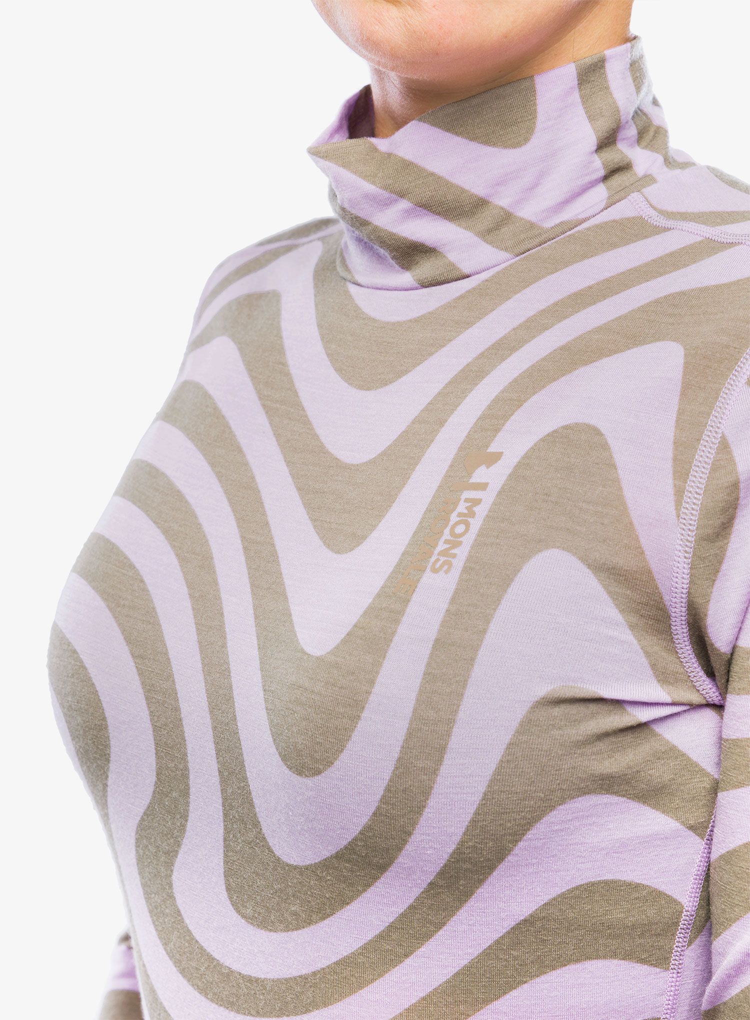 Dámská funkční mikina Mons Royale Cascade Mock Neck LS - blazing trails