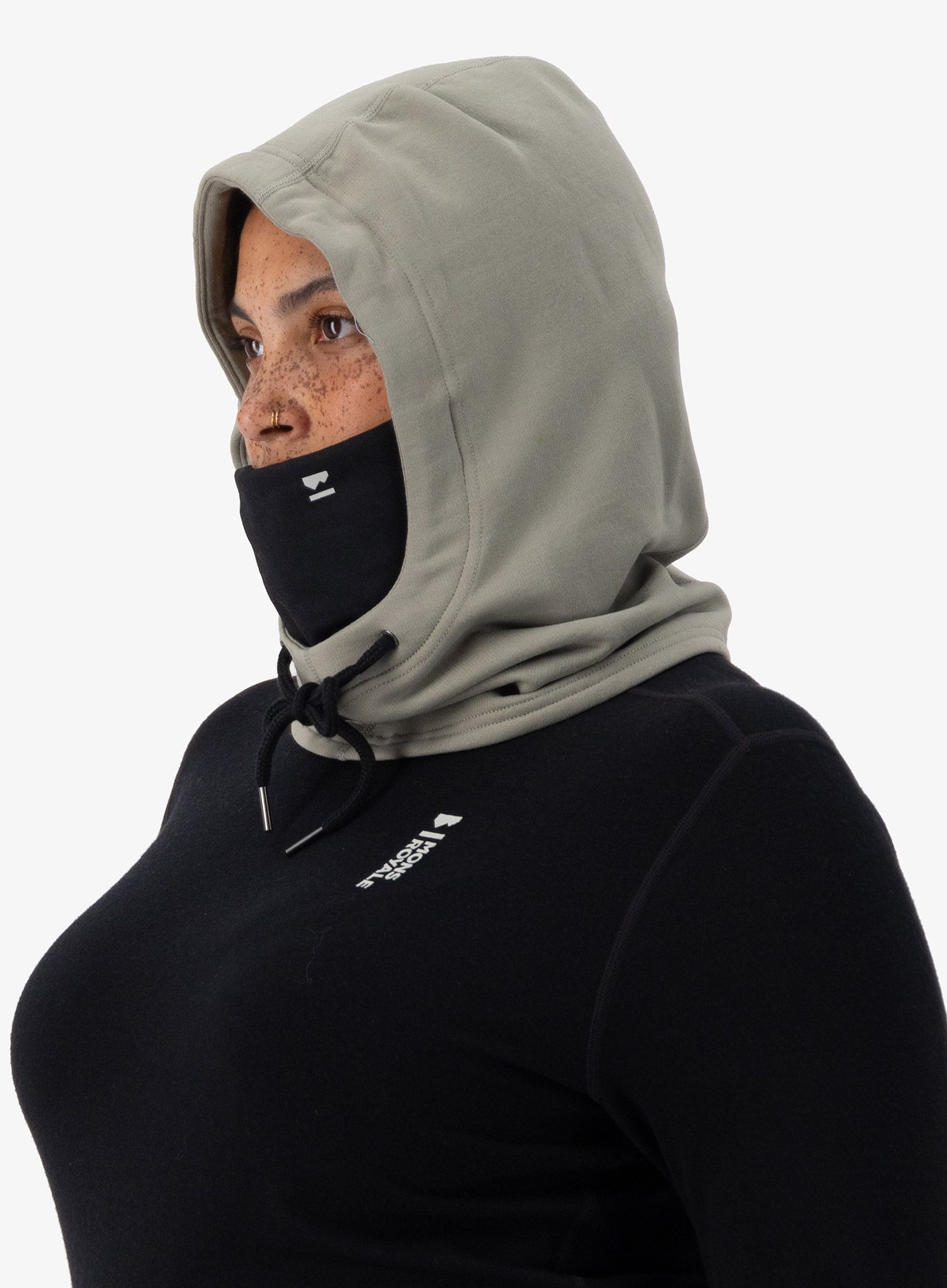 Kukla Mons Royale Decade Merino Fleece Hood - dried sage