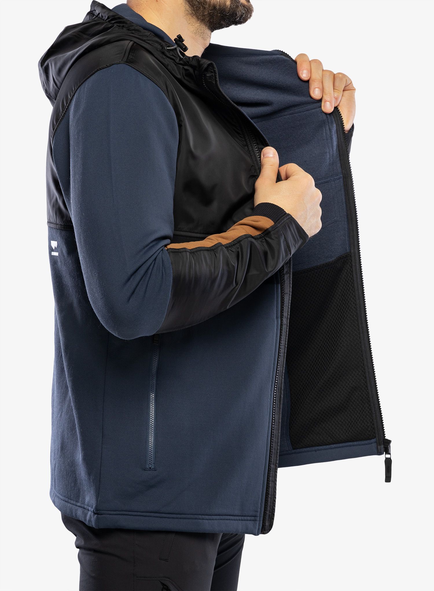 Rozepínací mikina Mons Royale Decade Merino Fleece Hoody - midnight/black