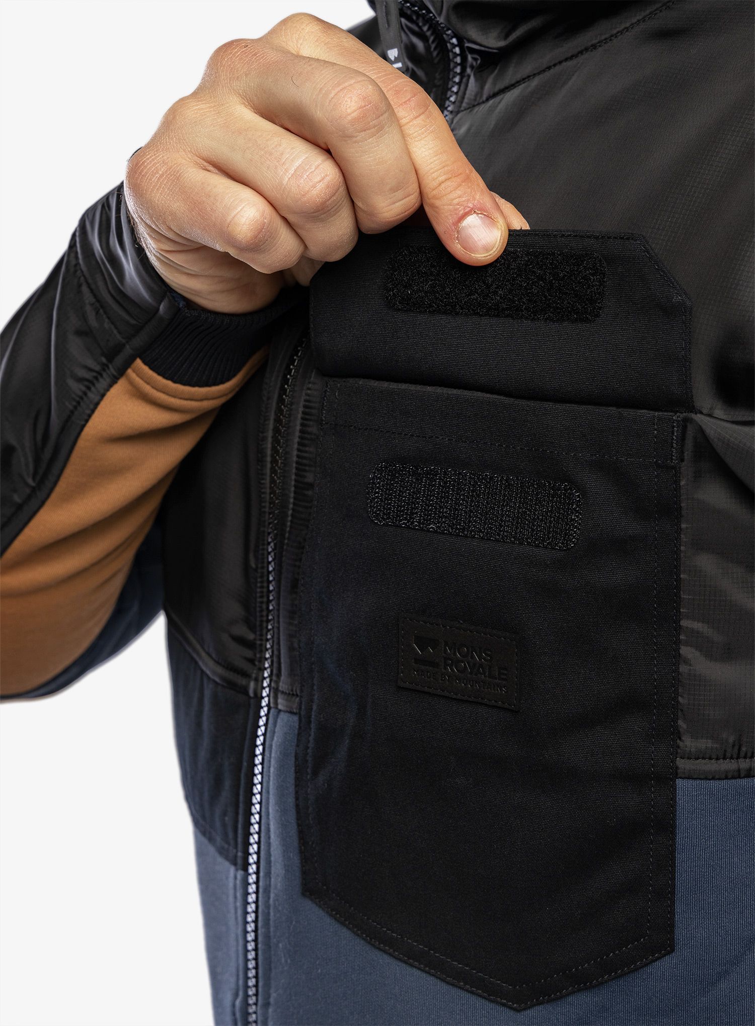Rozepínací mikina Mons Royale Decade Merino Fleece Hoody - midnight/black