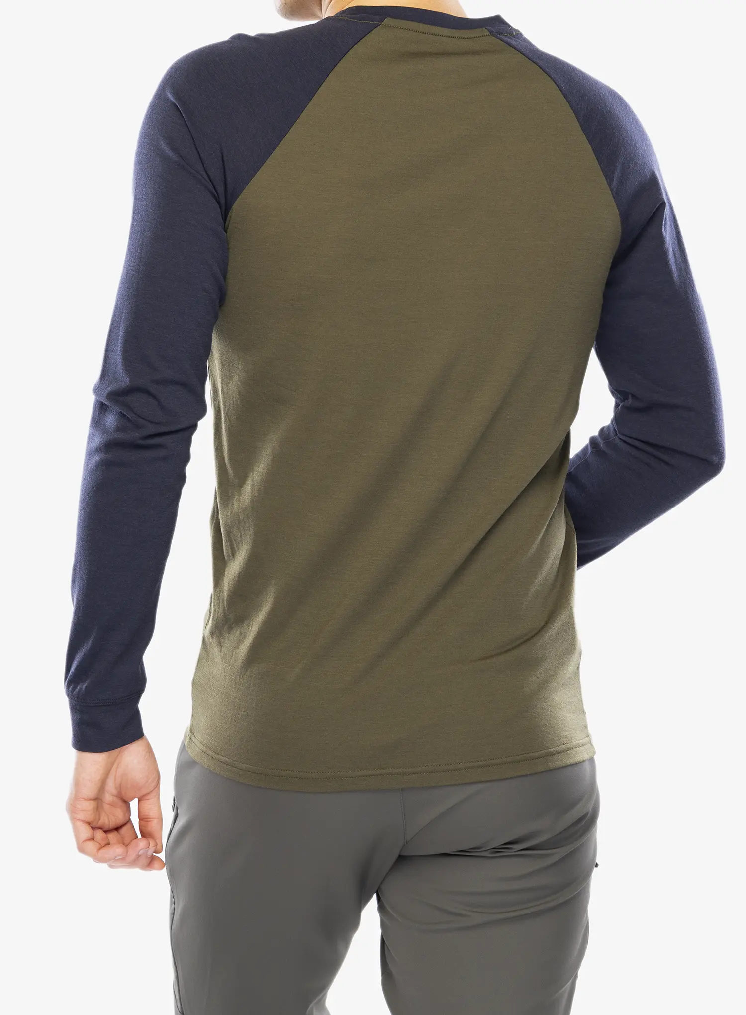 Longsleeve Mons Royale Icon Raglan - dark olive/9 iron