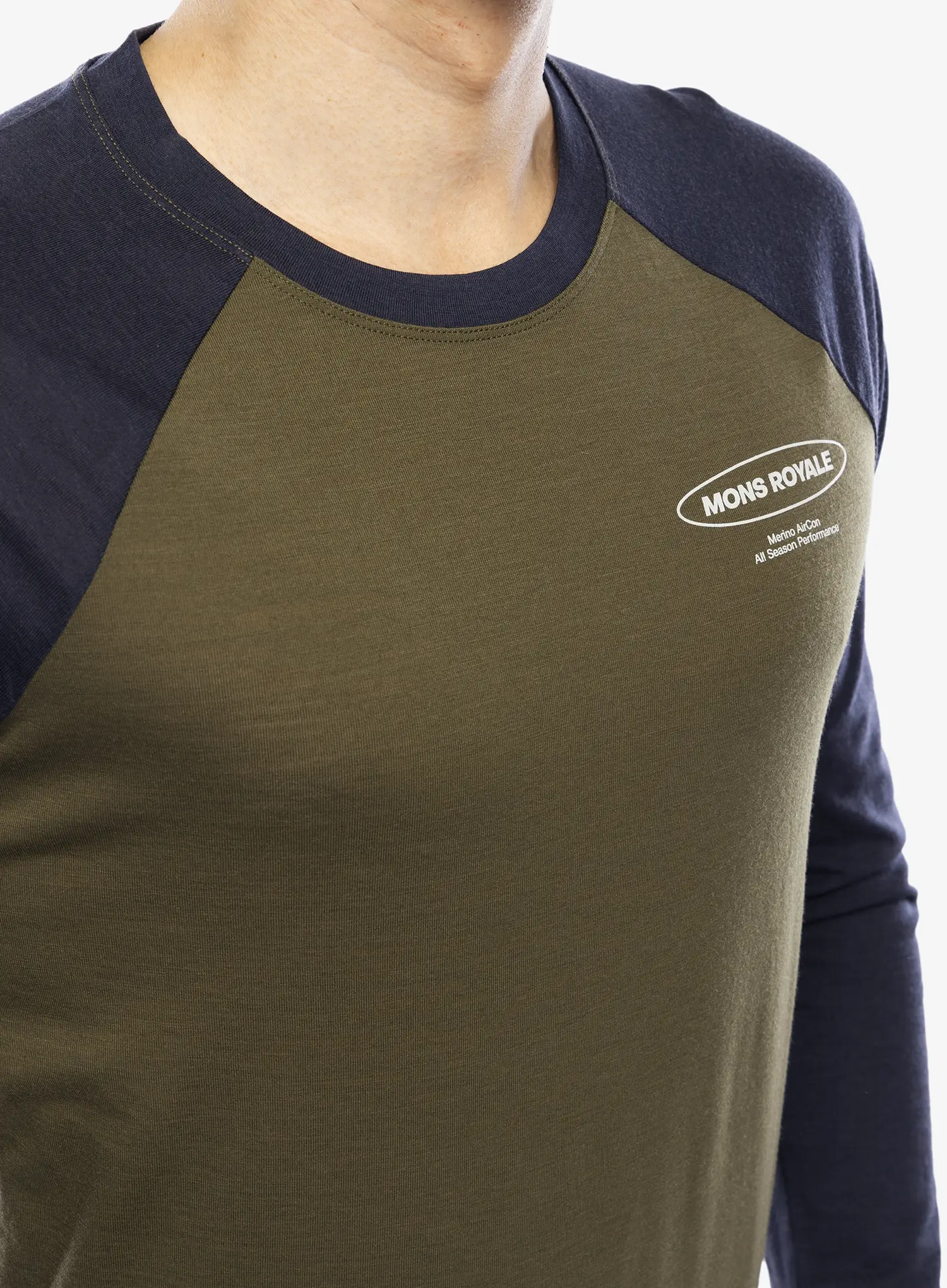 Longsleeve Mons Royale Icon Raglan - dark olive/9 iron