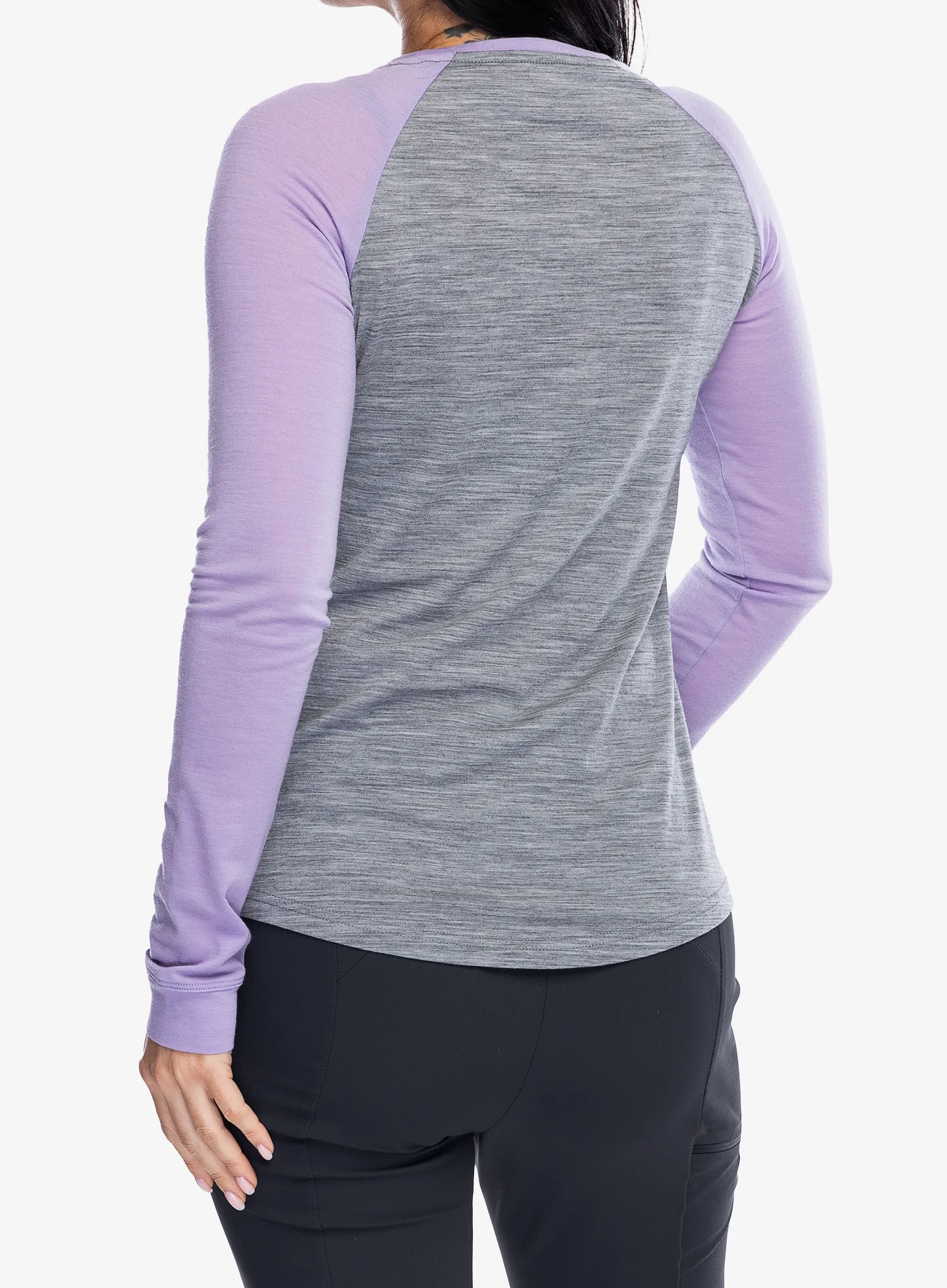 Dámská mikina Mons Royale Icon Raglan - grey heather/lupin