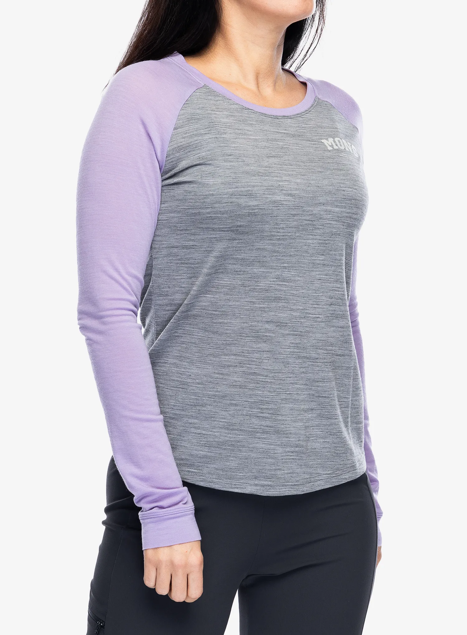 Dámská mikina Mons Royale Icon Raglan - grey heather/lupin