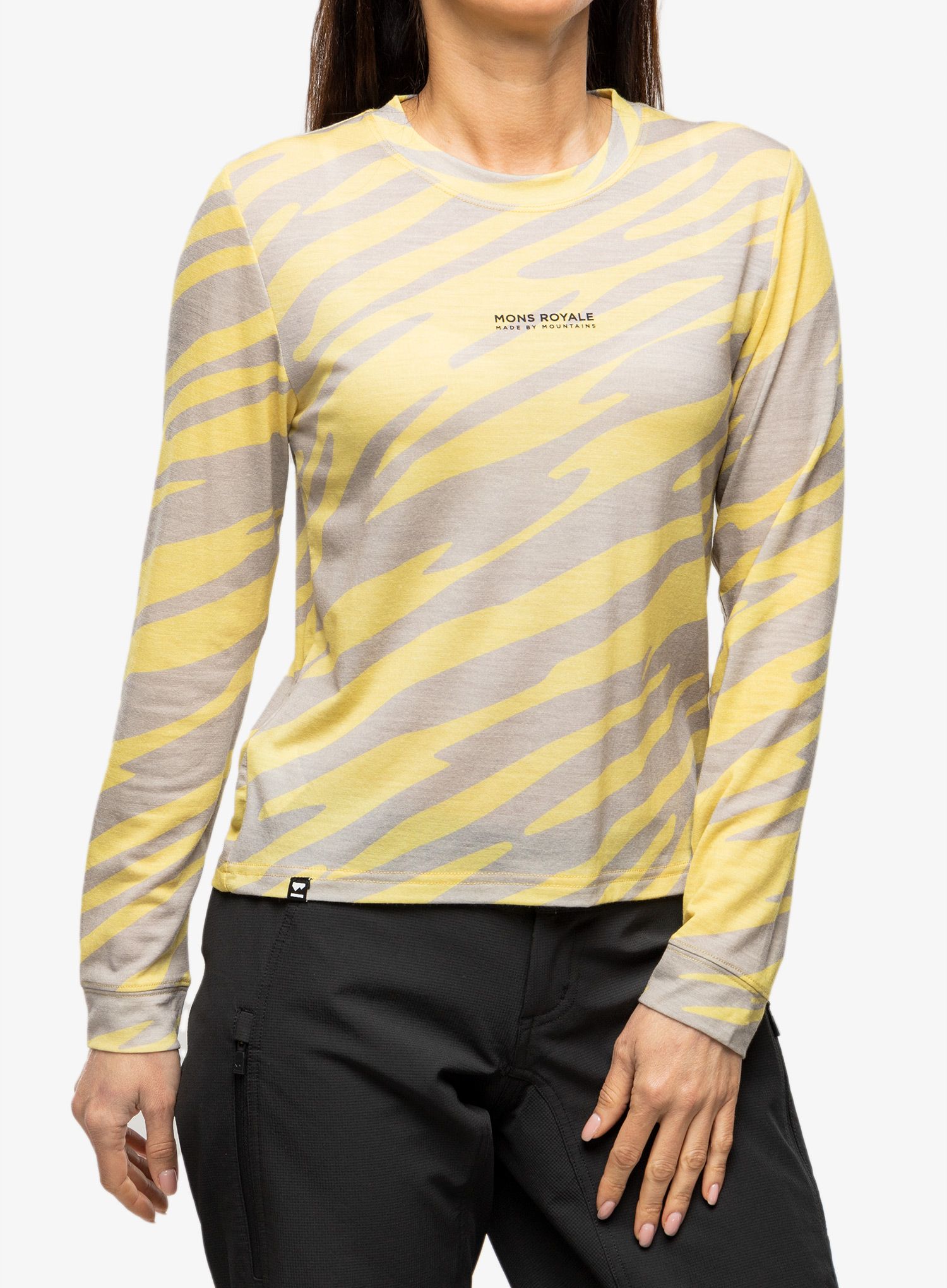 Dámská mikina Mons Royale Icon Relaxed LS - limelight camo