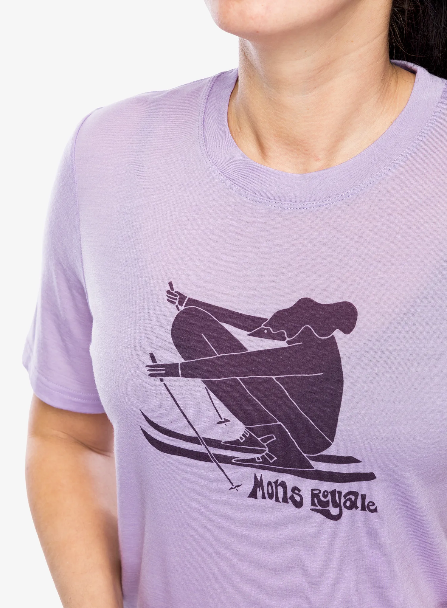 Merino triko dámské Mons Royale Icon Relaxed Tee - lupin