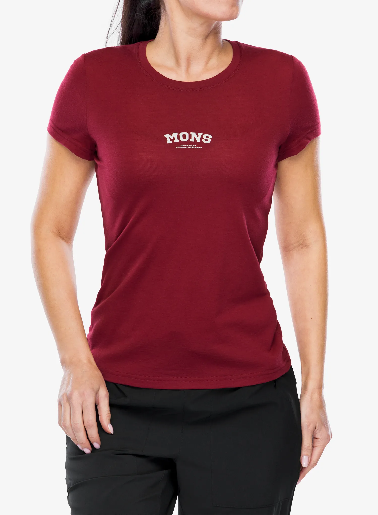 Dámské cyklistické triko Mons Royale Icon Tee - cherry