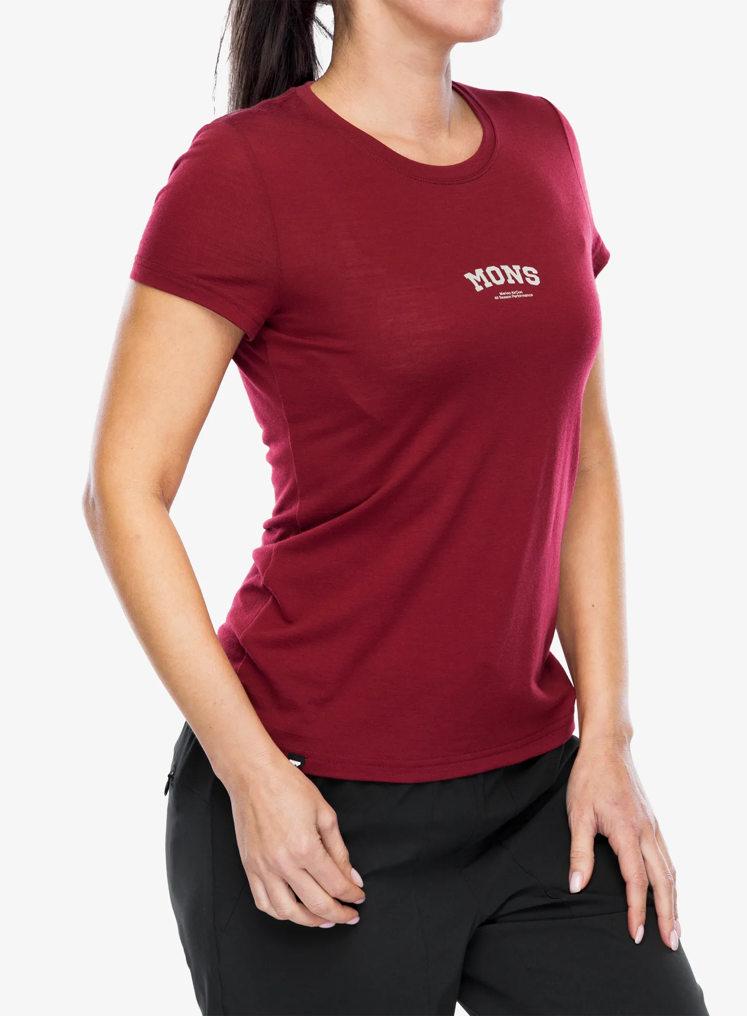 Dámské cyklistické triko Mons Royale Icon Tee - cherry