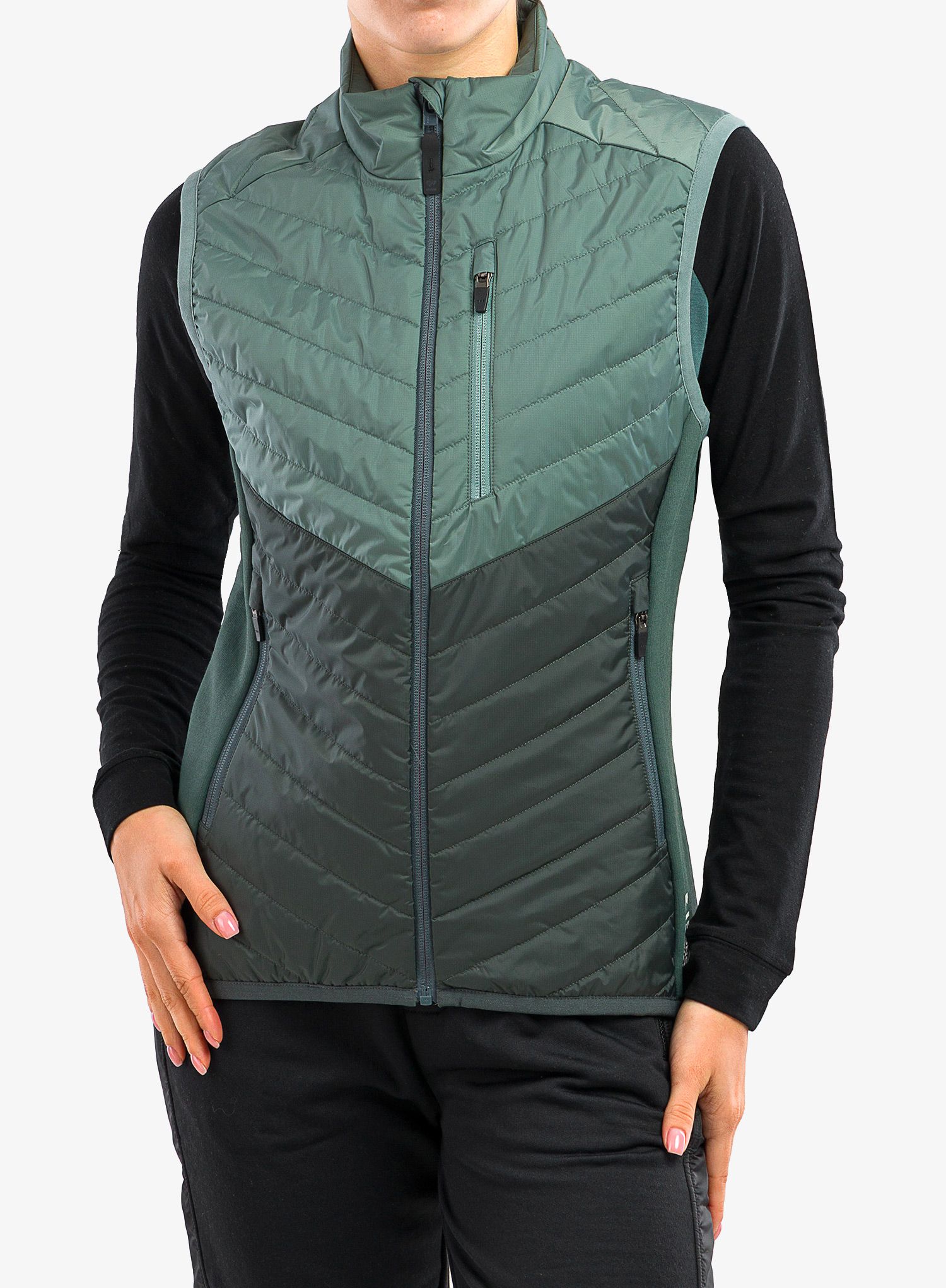 Dámská vesta Mons Royale Neve Vest - sage/burnt orange