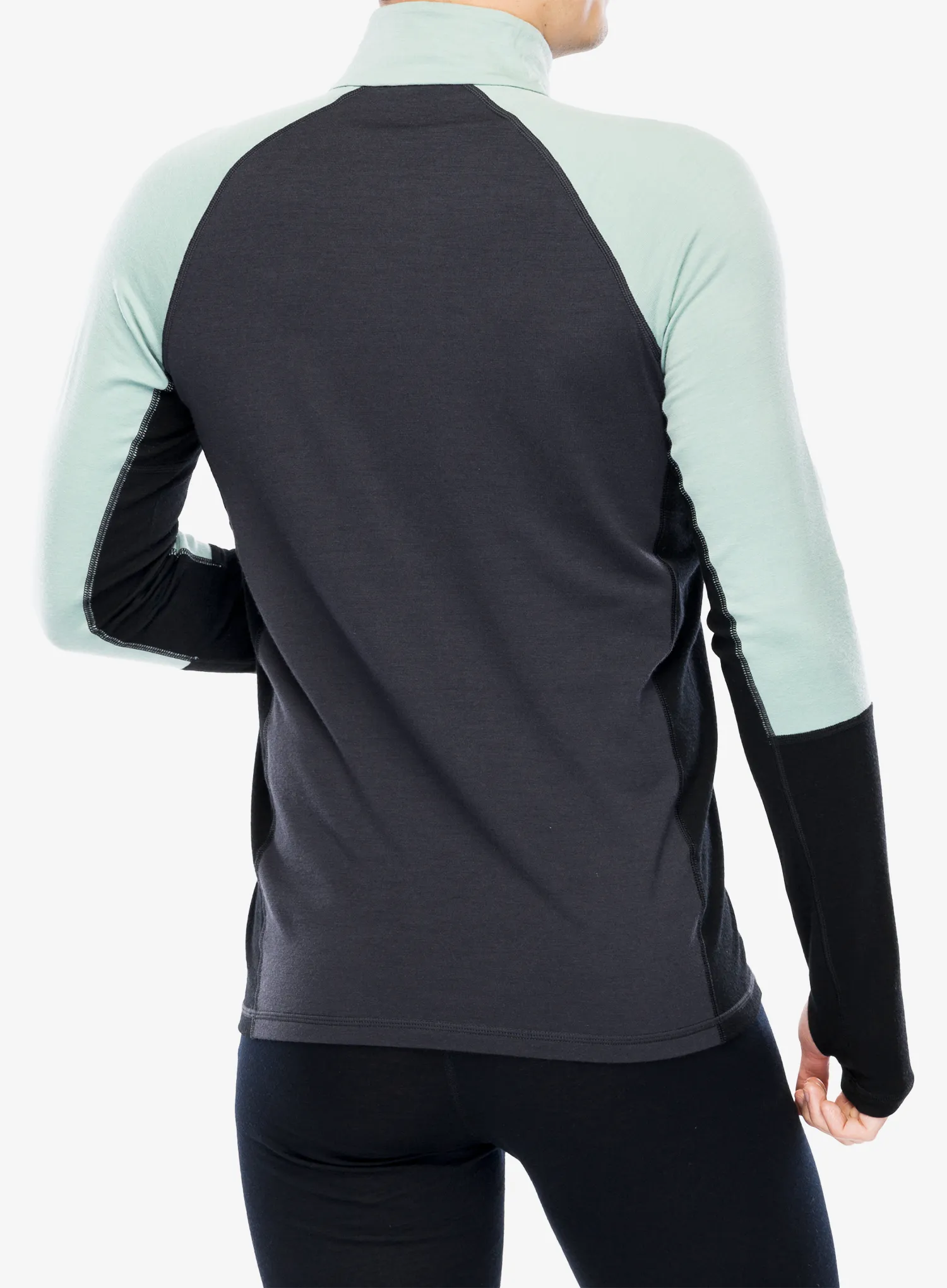 Funkční mikina Mons Royale Olympus Half Zip - dew/9 iron/black