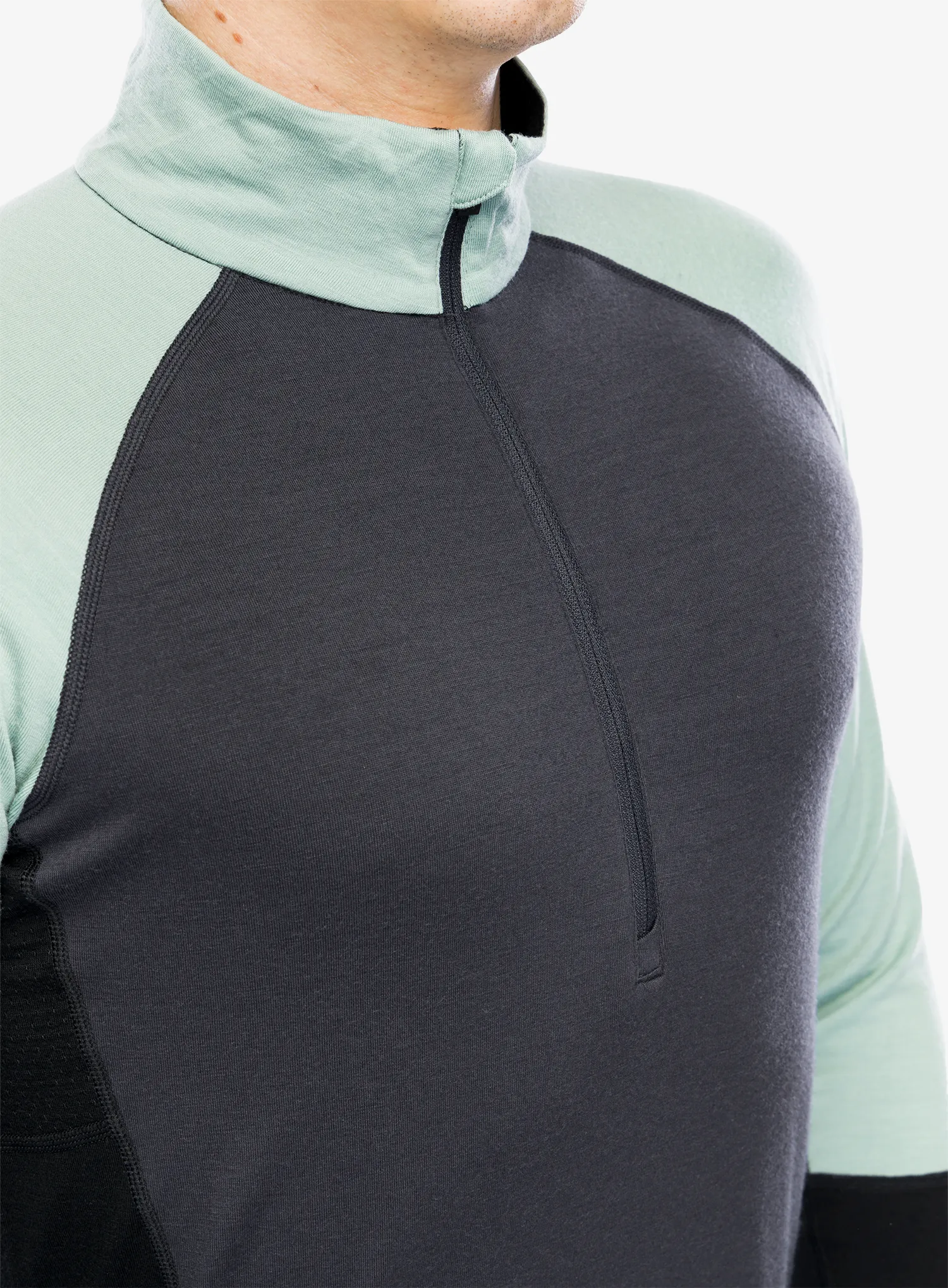 Funkční mikina Mons Royale Olympus Half Zip - dew/9 iron/black