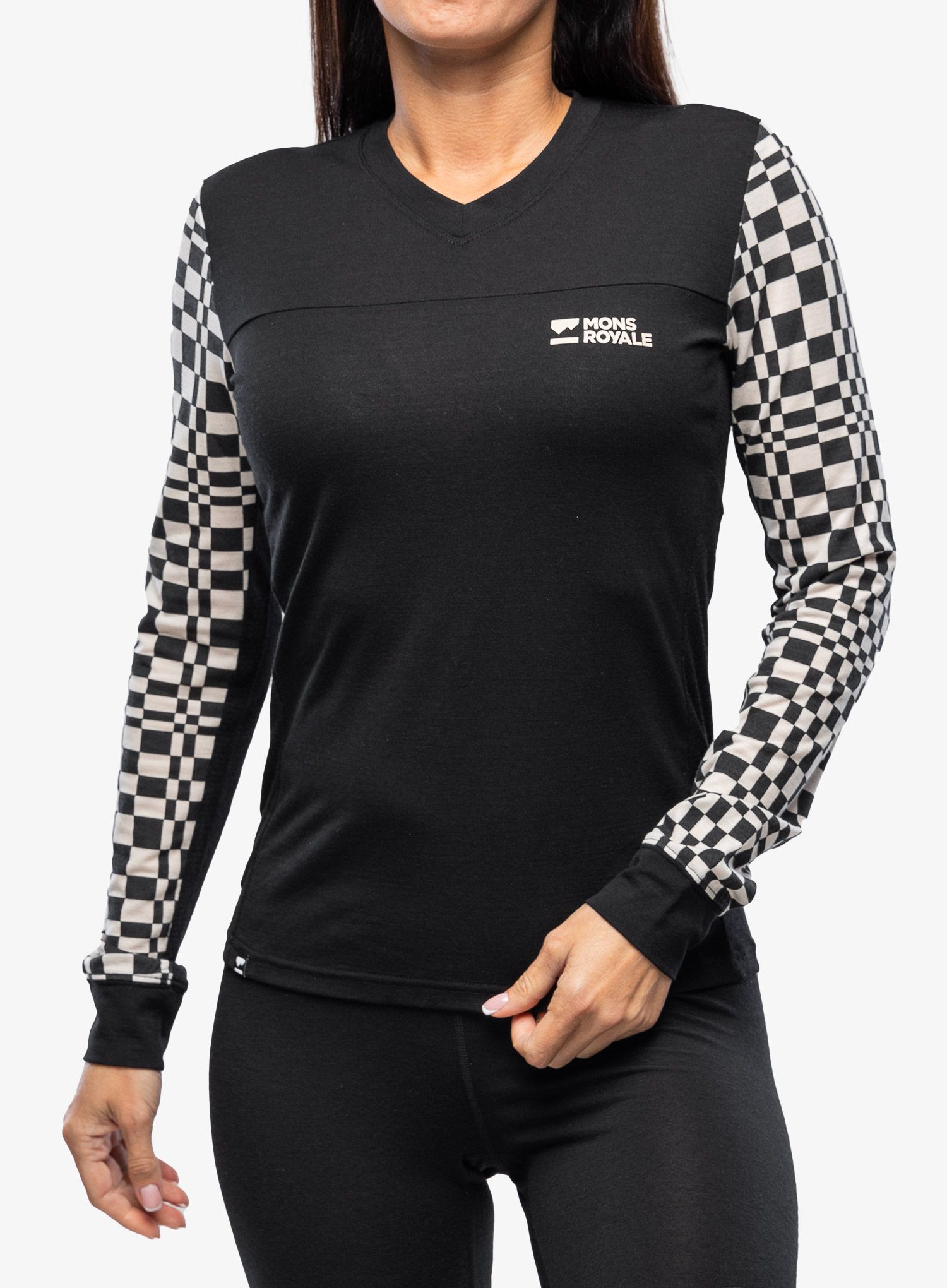 Cyklistická mikina dámská Mons Royale Redwood Enduro VLS - checkers/black