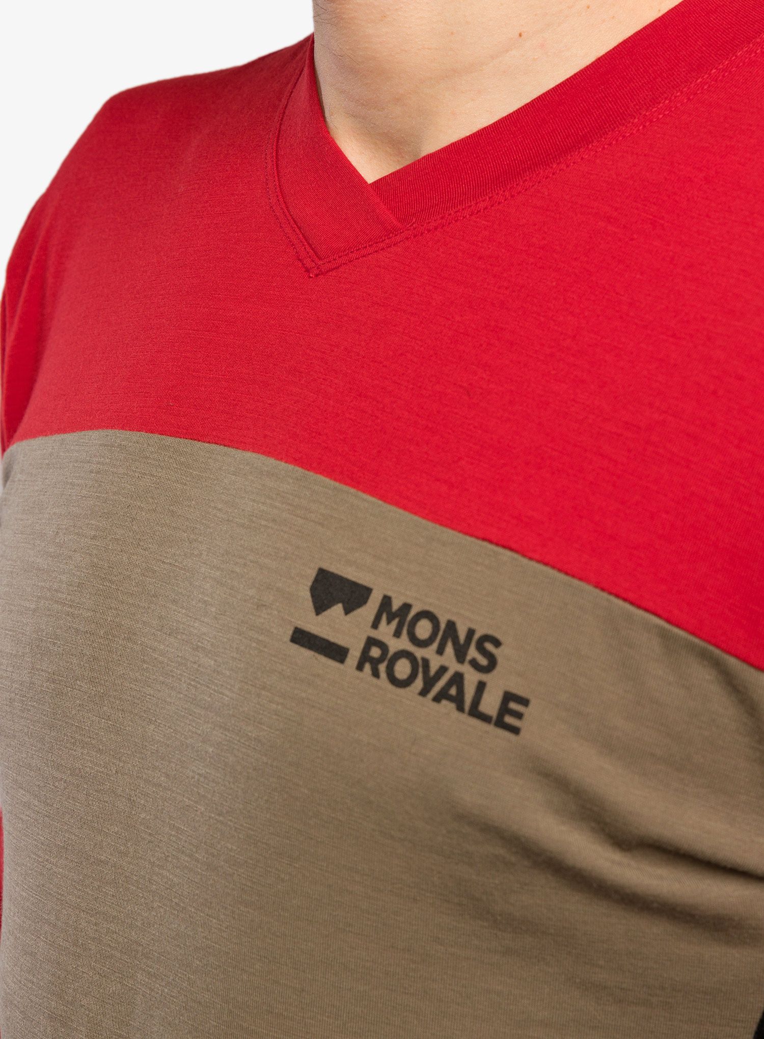 Cyklistická mikina Mons Royale Redwood Enduro VLS - retro red/black/walnut