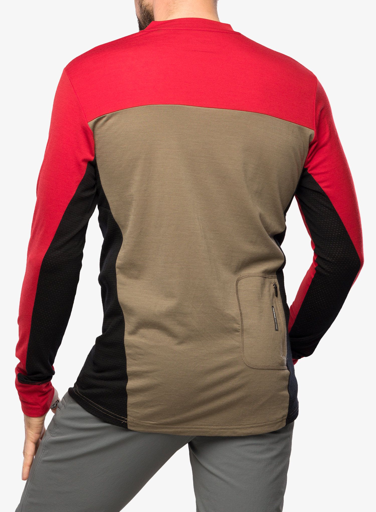 Cyklistická mikina Mons Royale Redwood Enduro VLS - retro red/black/walnut