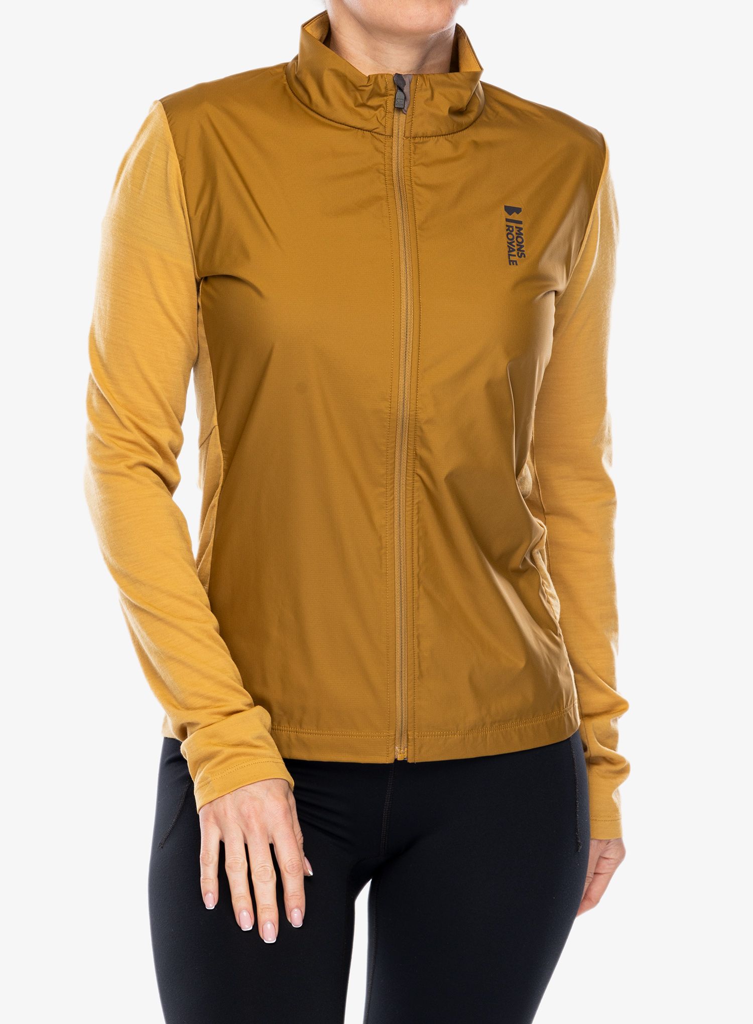 Cyklistická mikina dámská Mons Royale Redwood Wind Jersey - cumin/honey