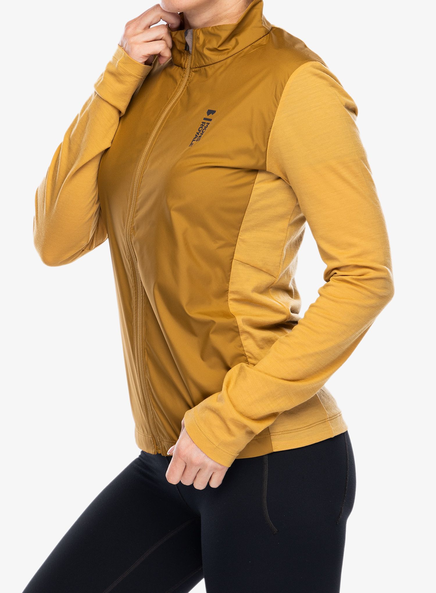 Cyklistická mikina dámská Mons Royale Redwood Wind Jersey - cumin/honey