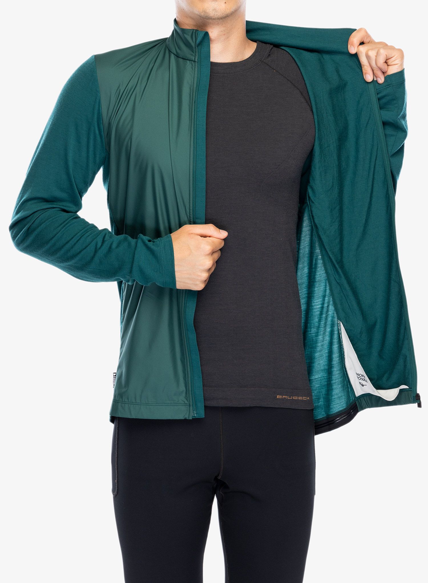 Cyklistická mikina Mons Royale Redwood Wind Jersey - evergreen