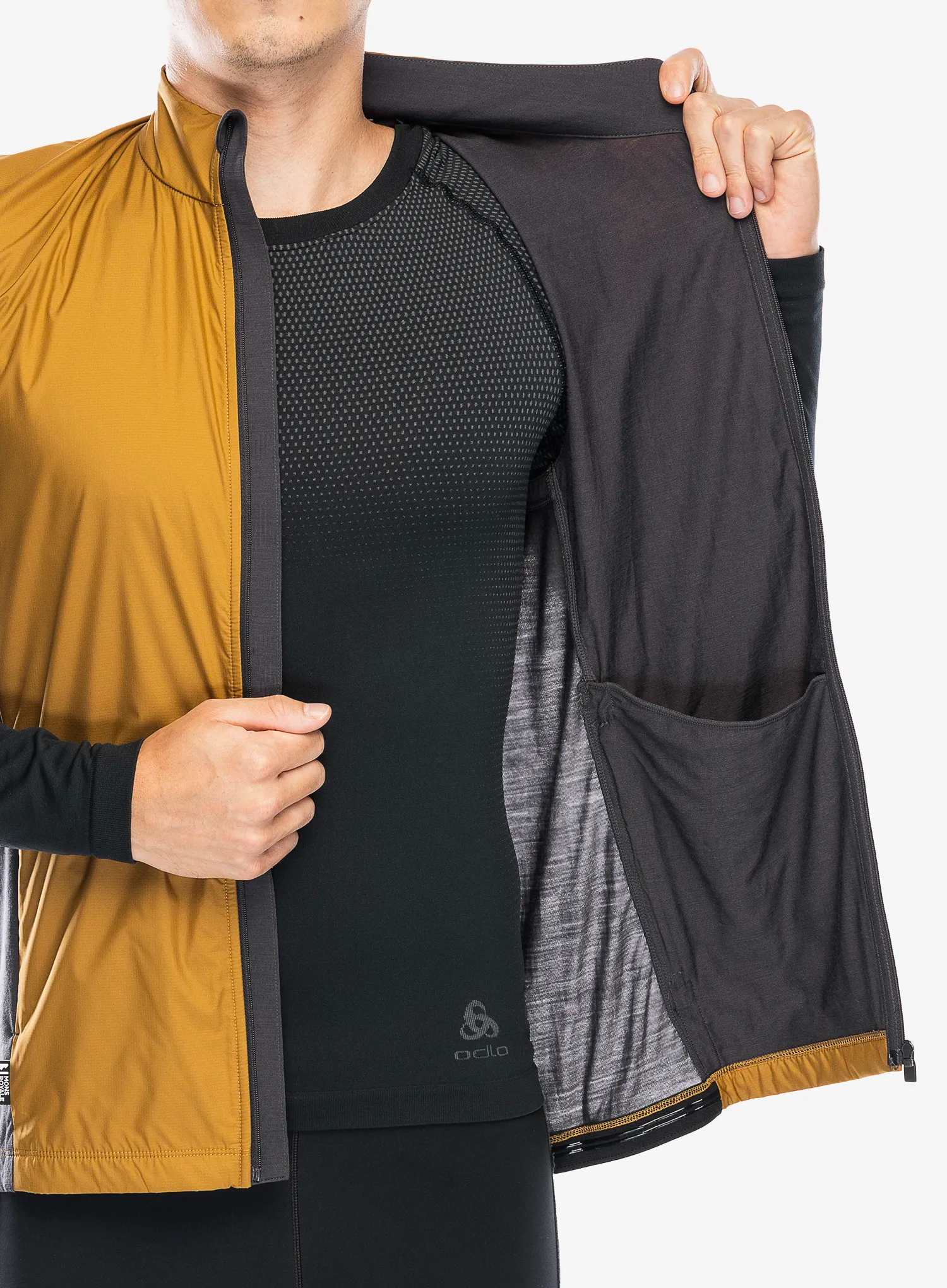 Cyklo vesta Mons Royale Redwood Wind Vest - shale/cumin