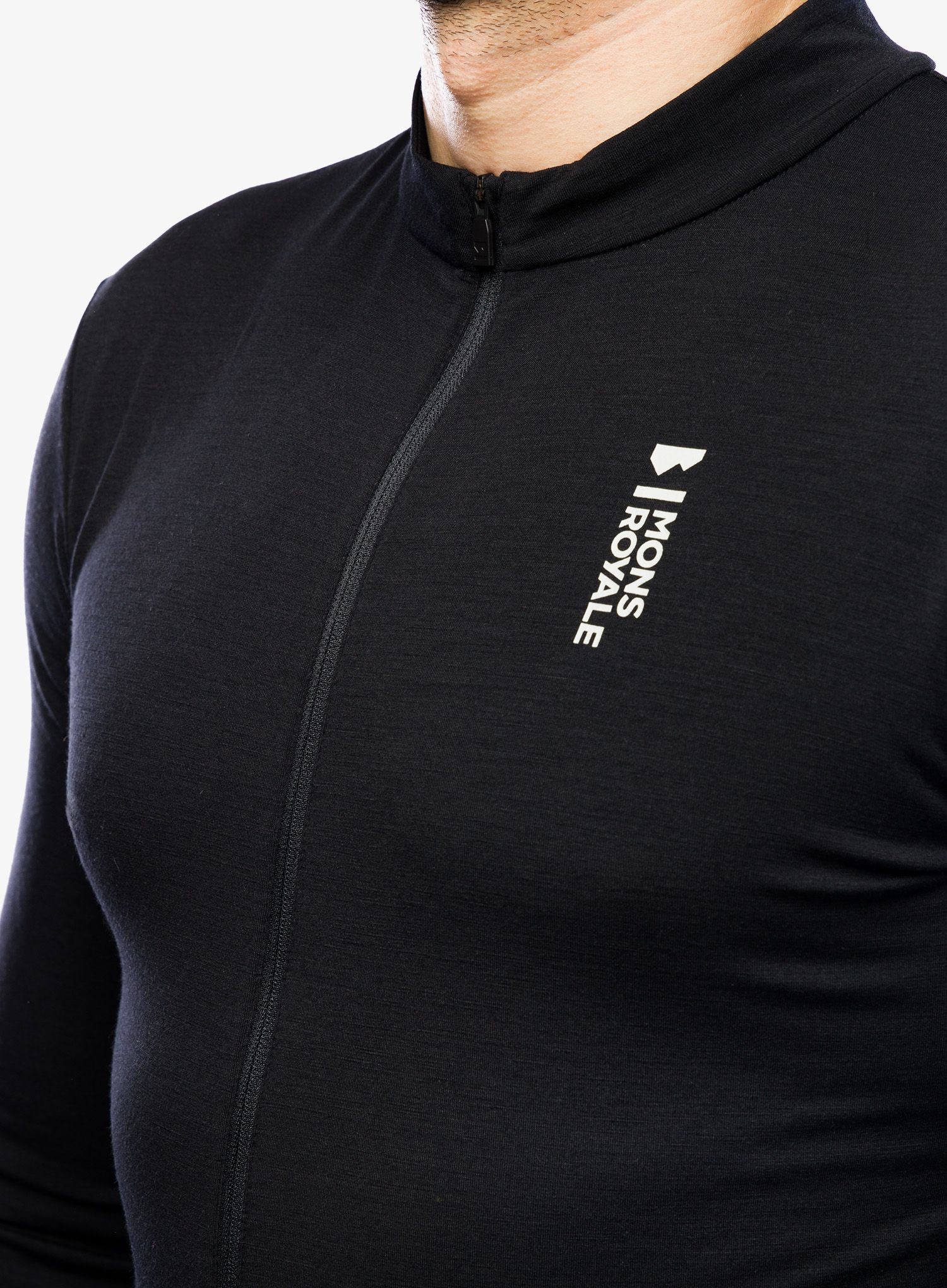 Cyklistická mikina Mons Royale Roam Cargo Merino Shift Full Zip LS - black