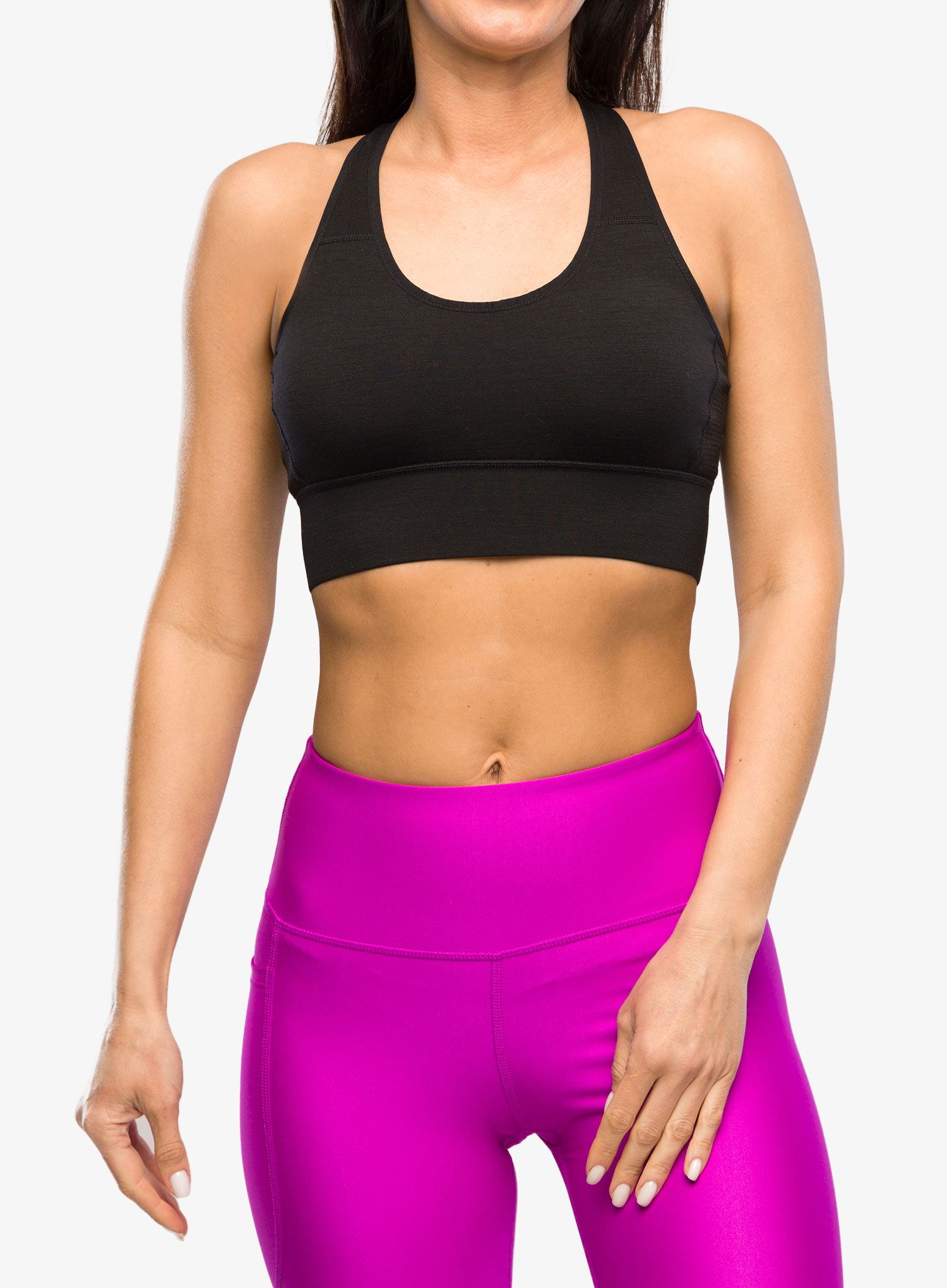 Sportovní podprsenka Mons Royale Stratos Merino Shift Sports Bra - black